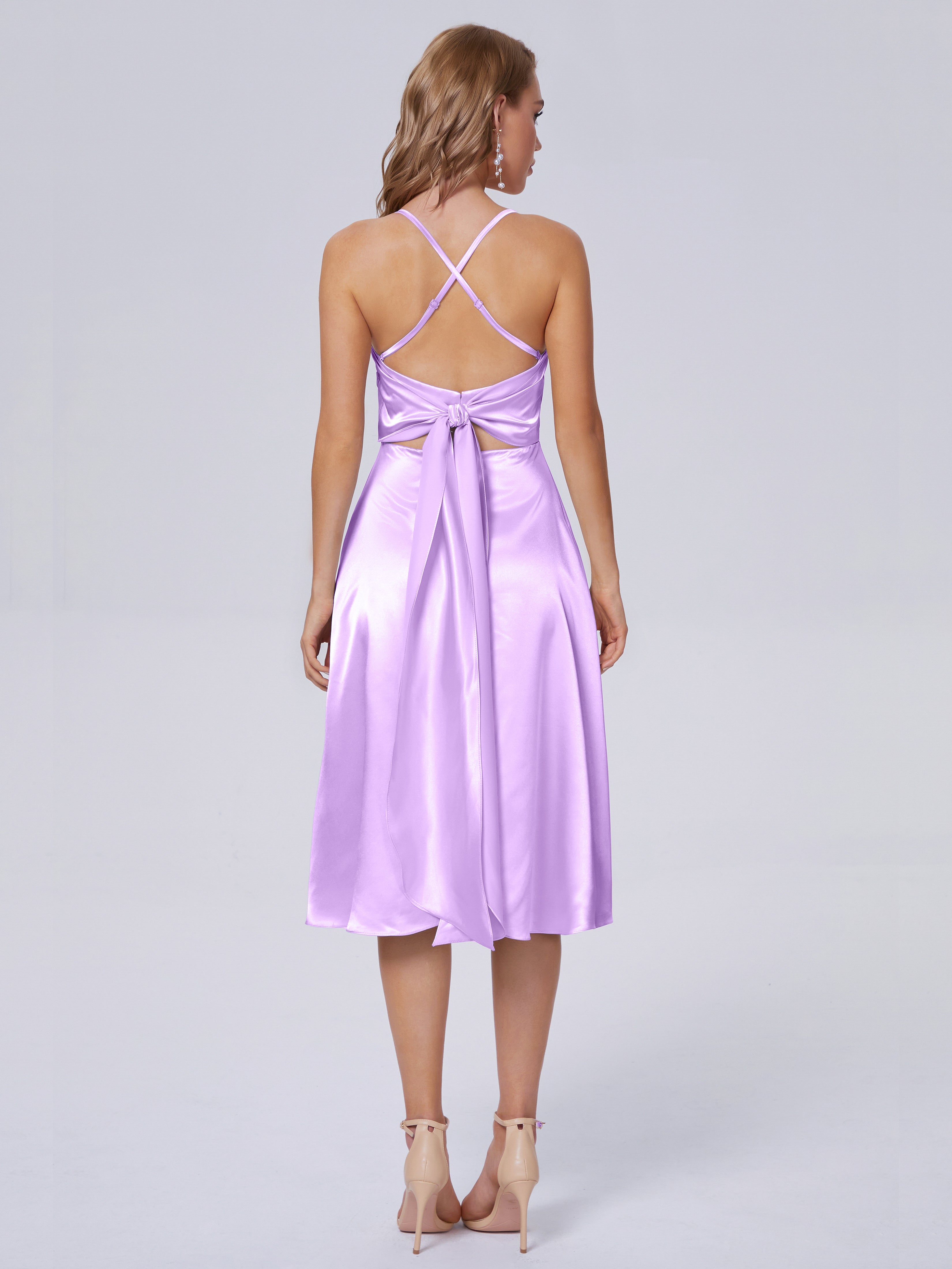 Rowan Scoop Soft Satin Short Bridesmaid Dresses