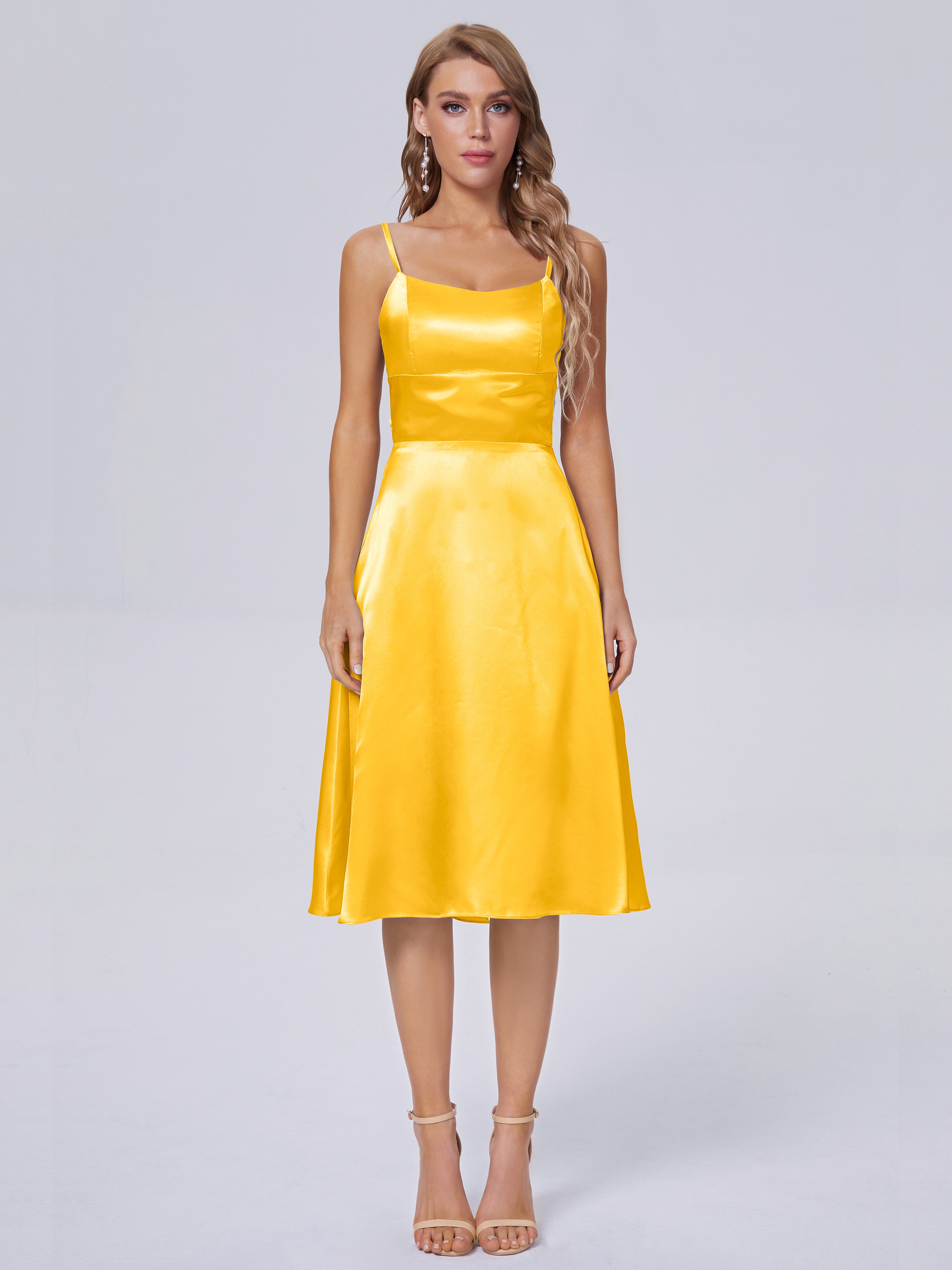 Rowan Scoop Soft Satin Short Bridesmaid Dresses