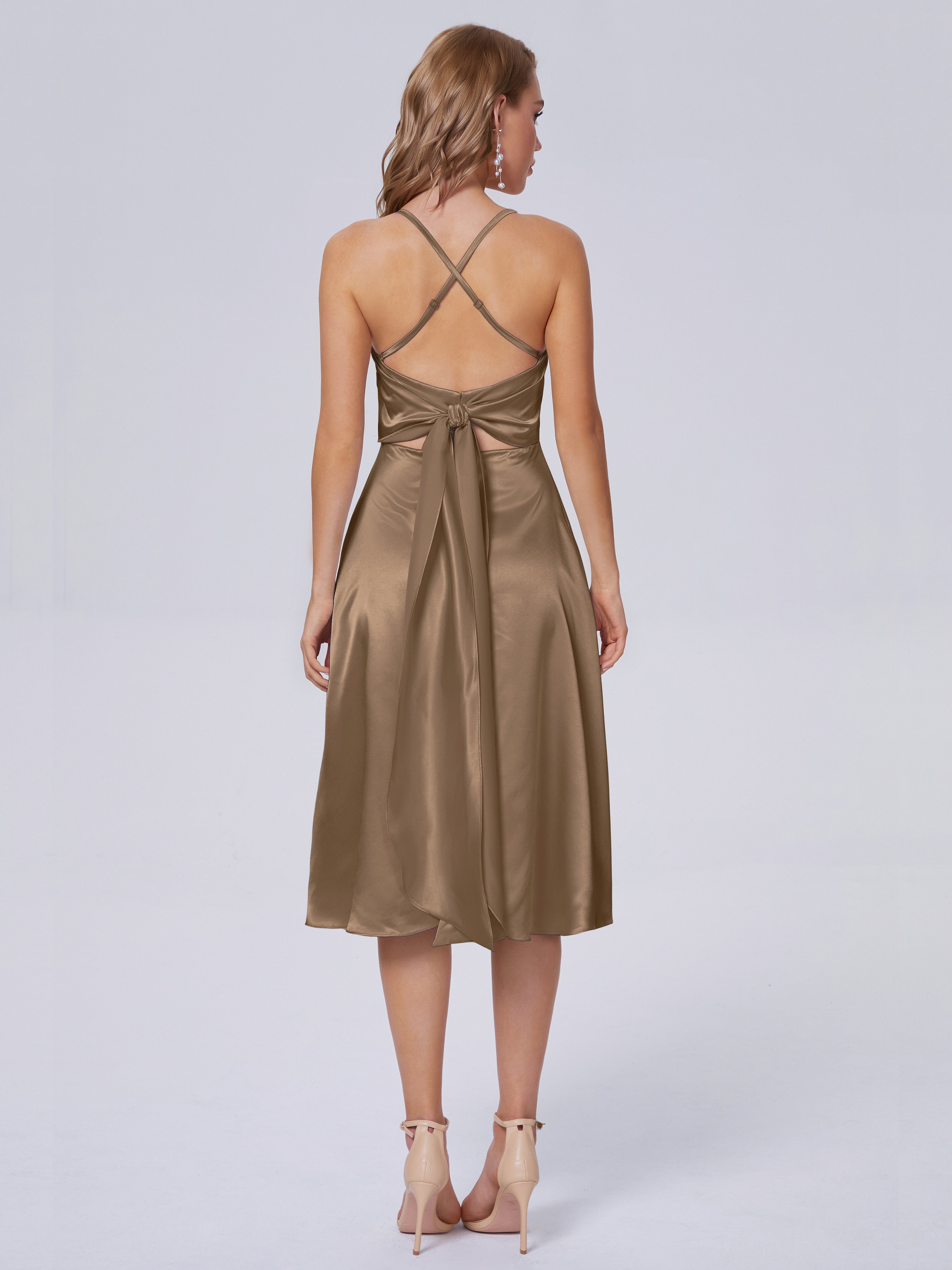 Rowan Scoop Soft Satin Short Bridesmaid Dresses