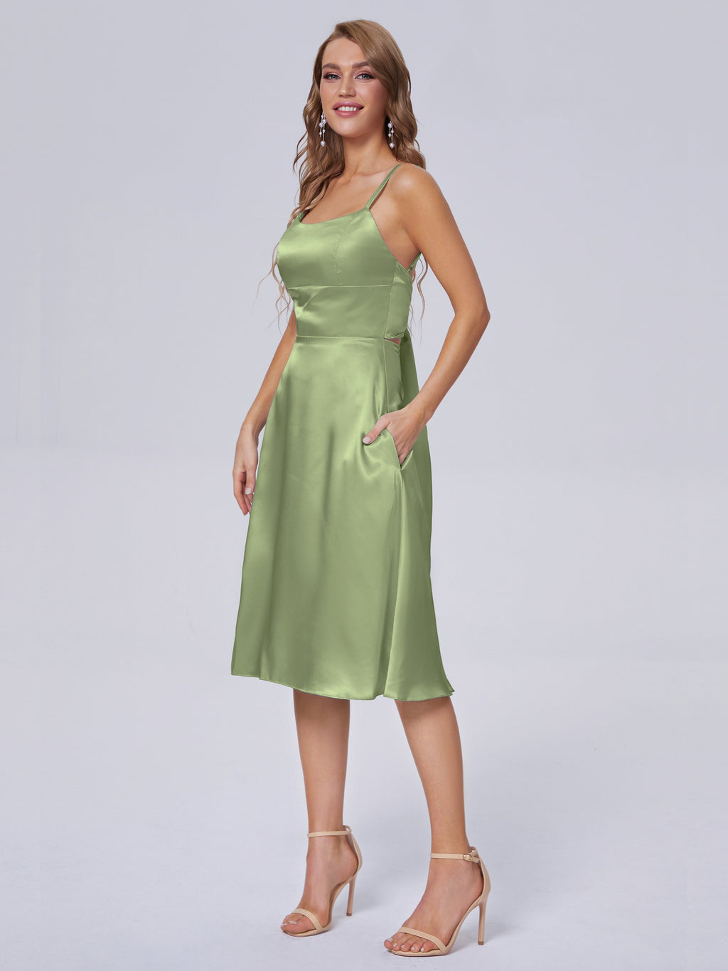 Rowan Scoop Soft Satin Short Bridesmaid Dresses