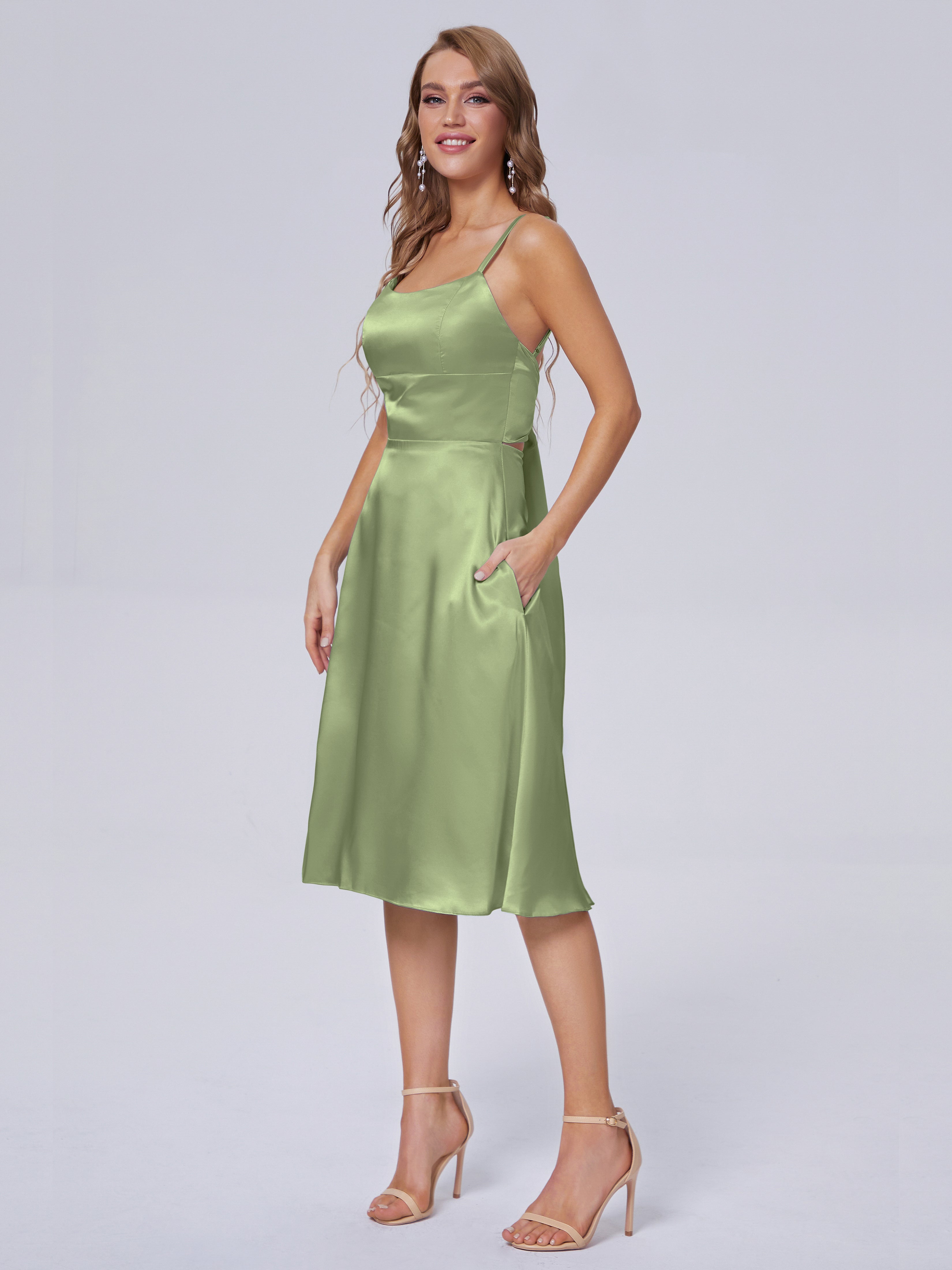 Rowan Scoop Soft Satin Short Bridesmaid Dresses