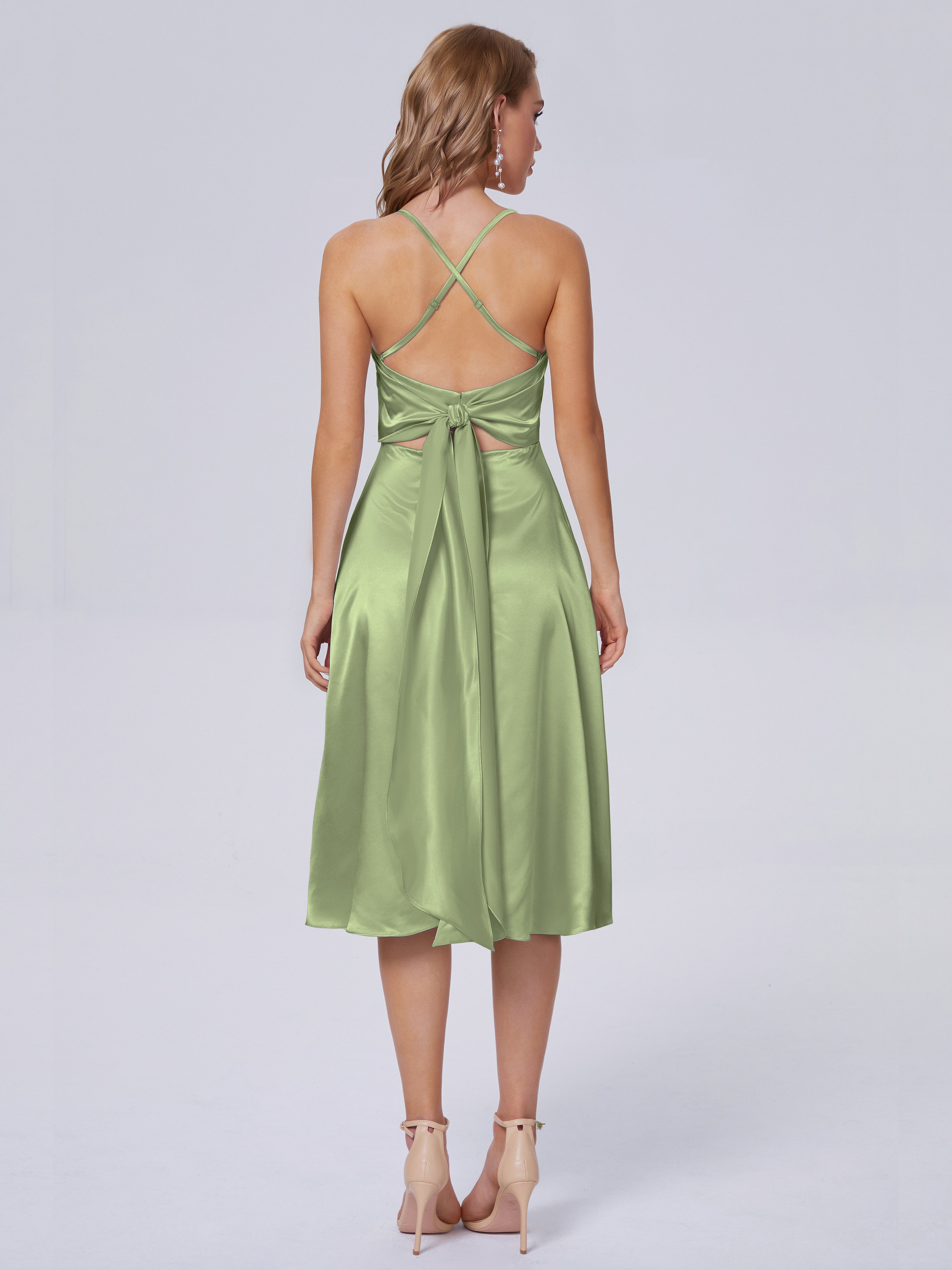 Rowan Scoop Soft Satin Short Bridesmaid Dresses