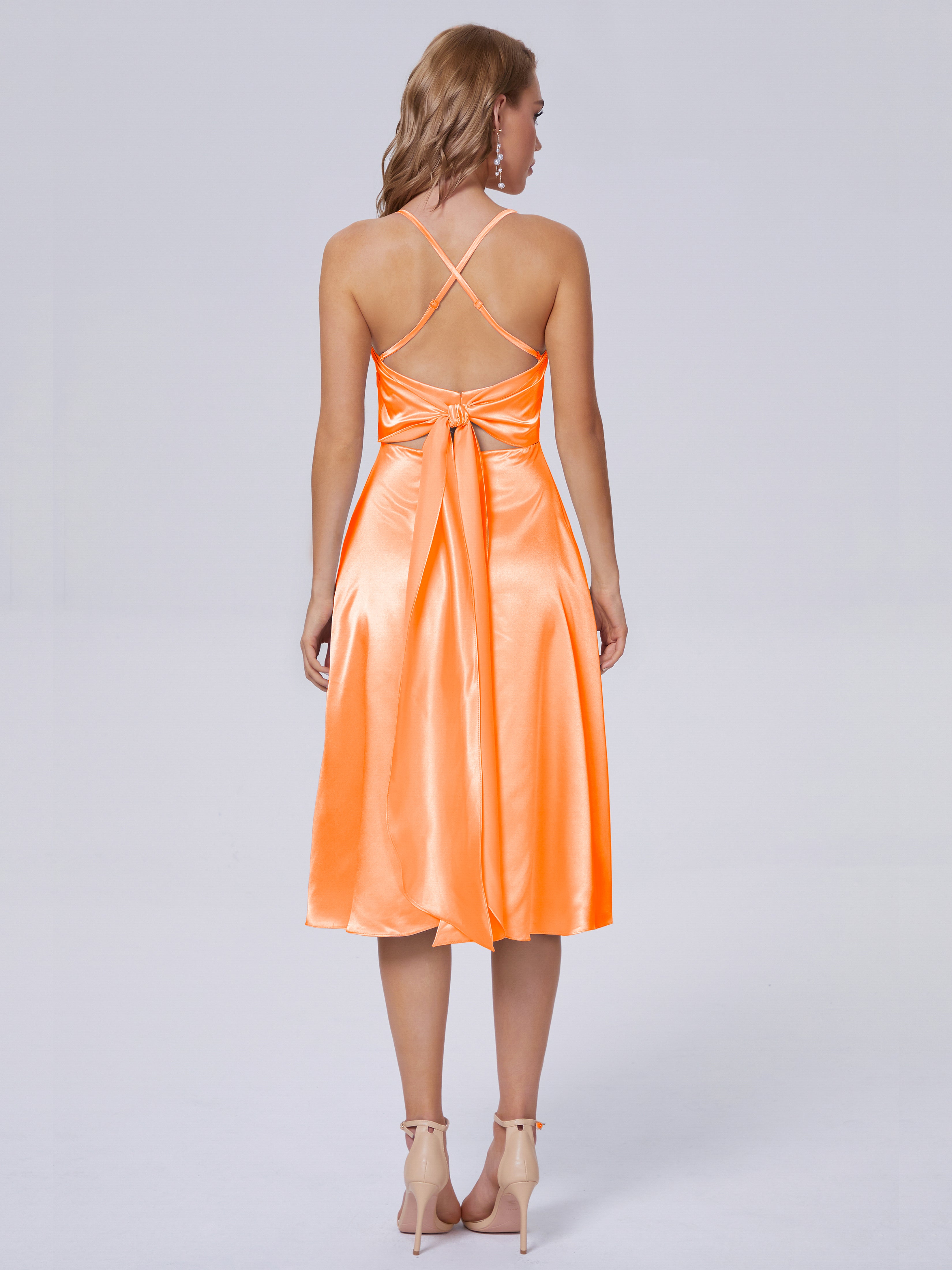 Rowan Scoop Soft Satin Short Bridesmaid Dresses