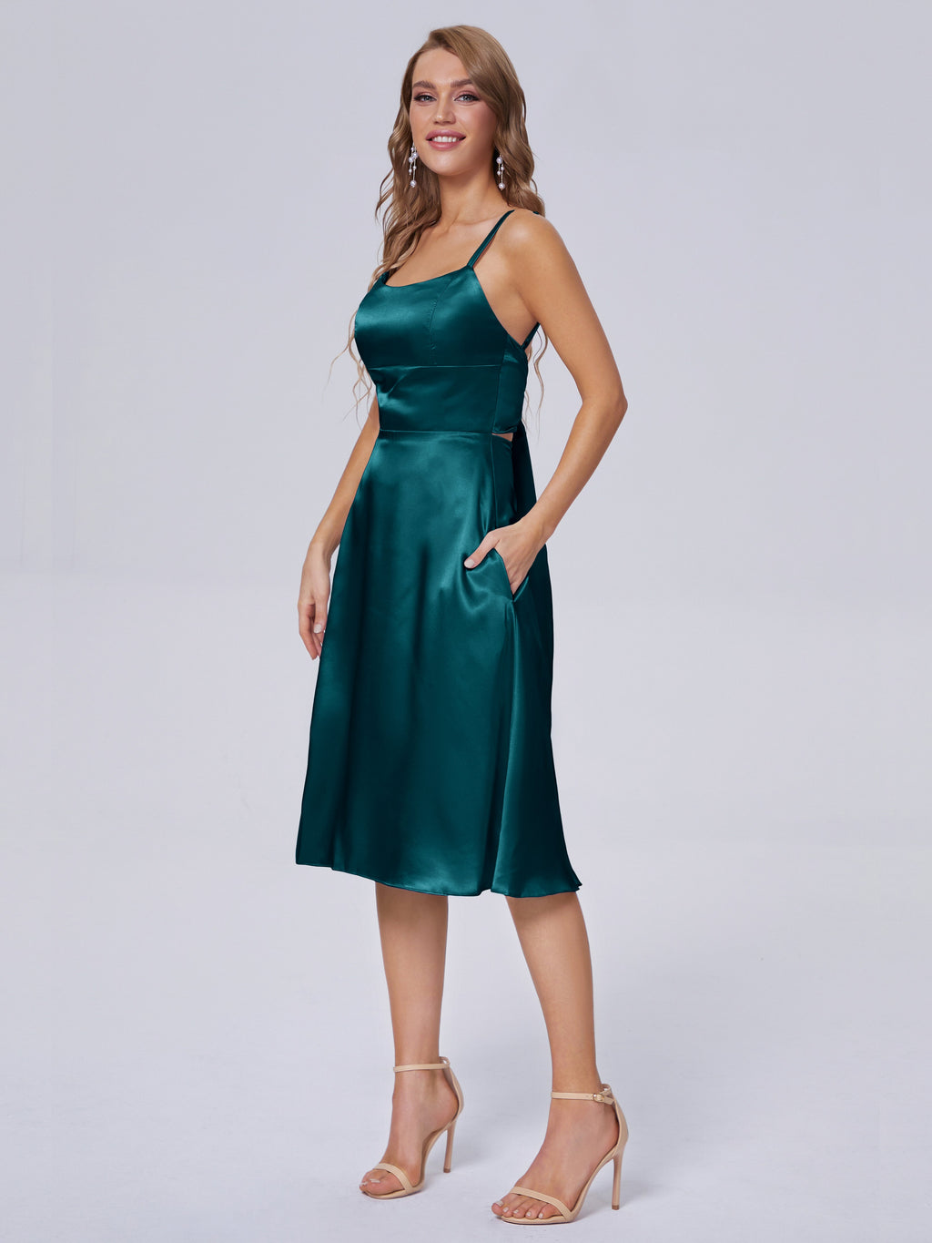 Rowan Scoop Soft Satin Short Bridesmaid Dresses