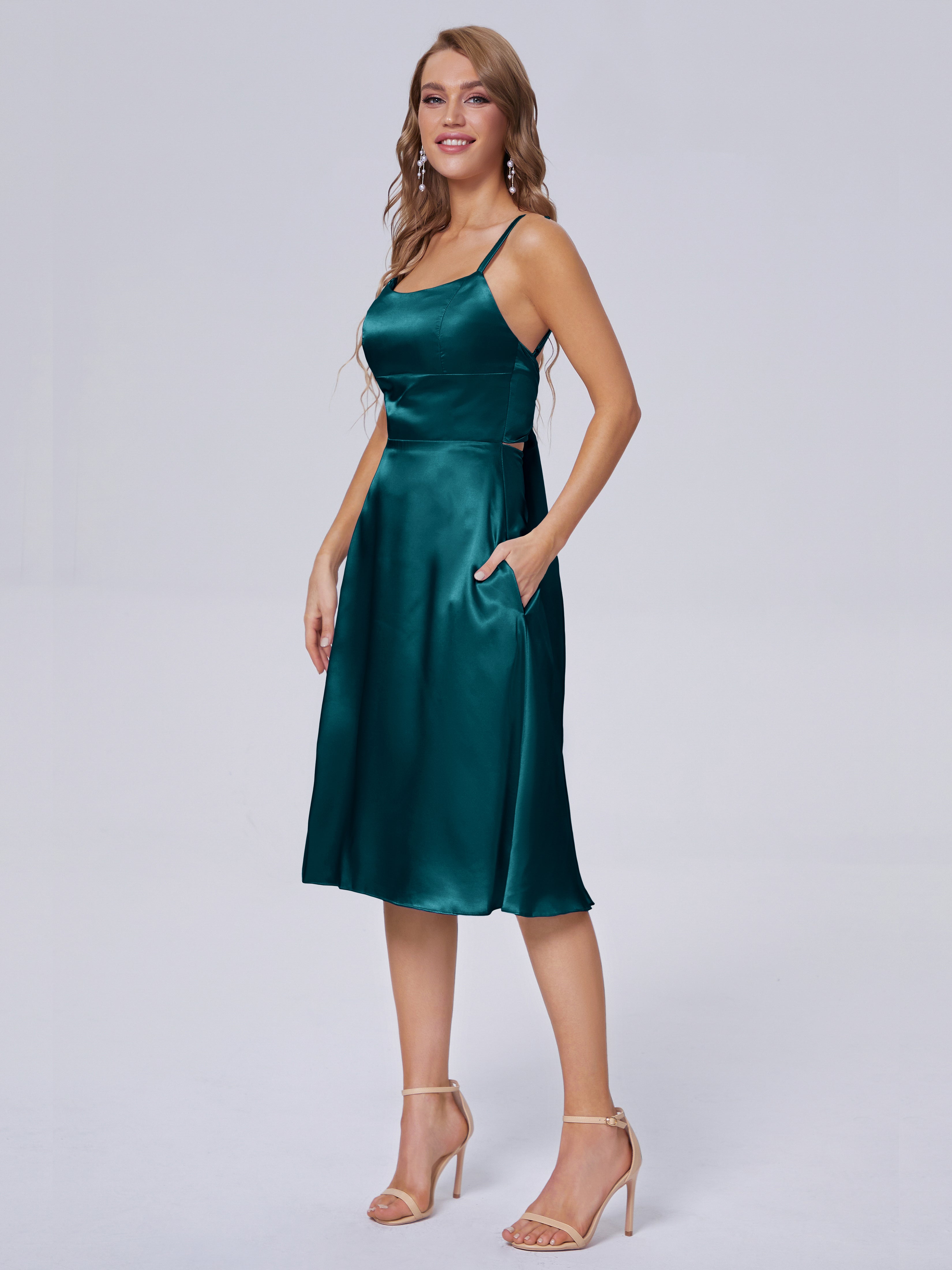 Rowan Scoop Soft Satin Short Bridesmaid Dresses