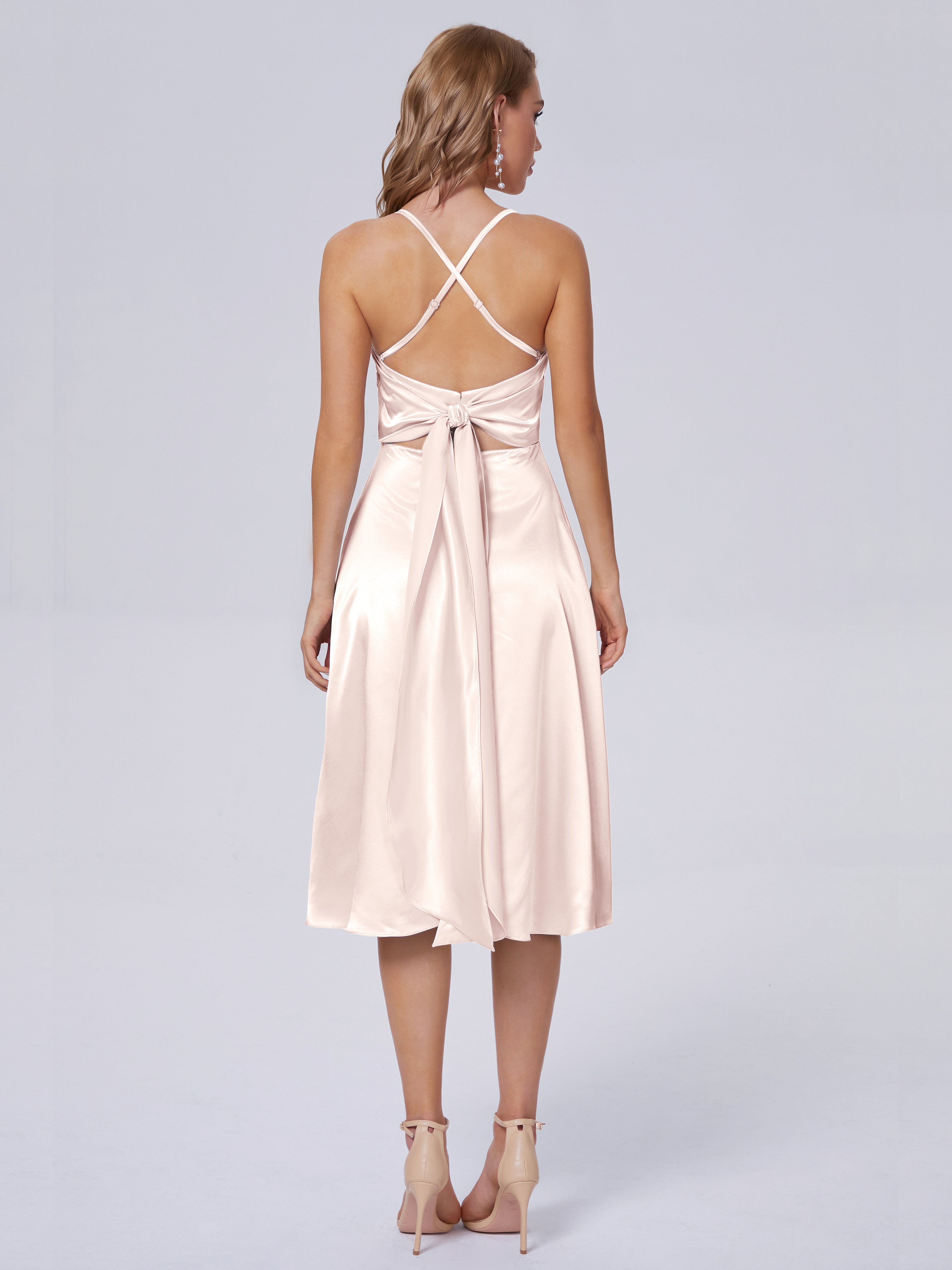 Rowan Scoop Soft Satin Short Bridesmaid Dresses