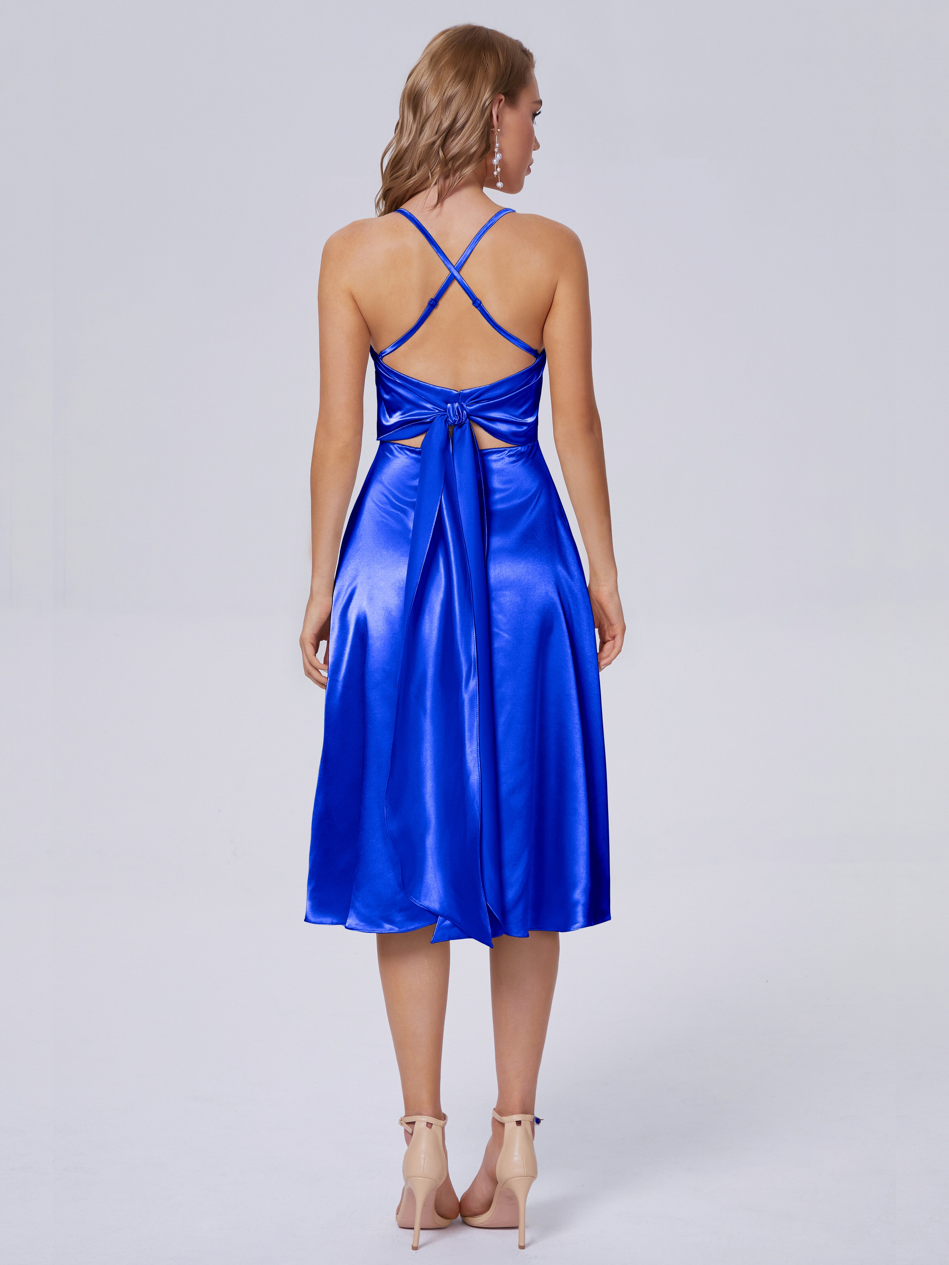Rowan Scoop Soft Satin Short Bridesmaid Dresses