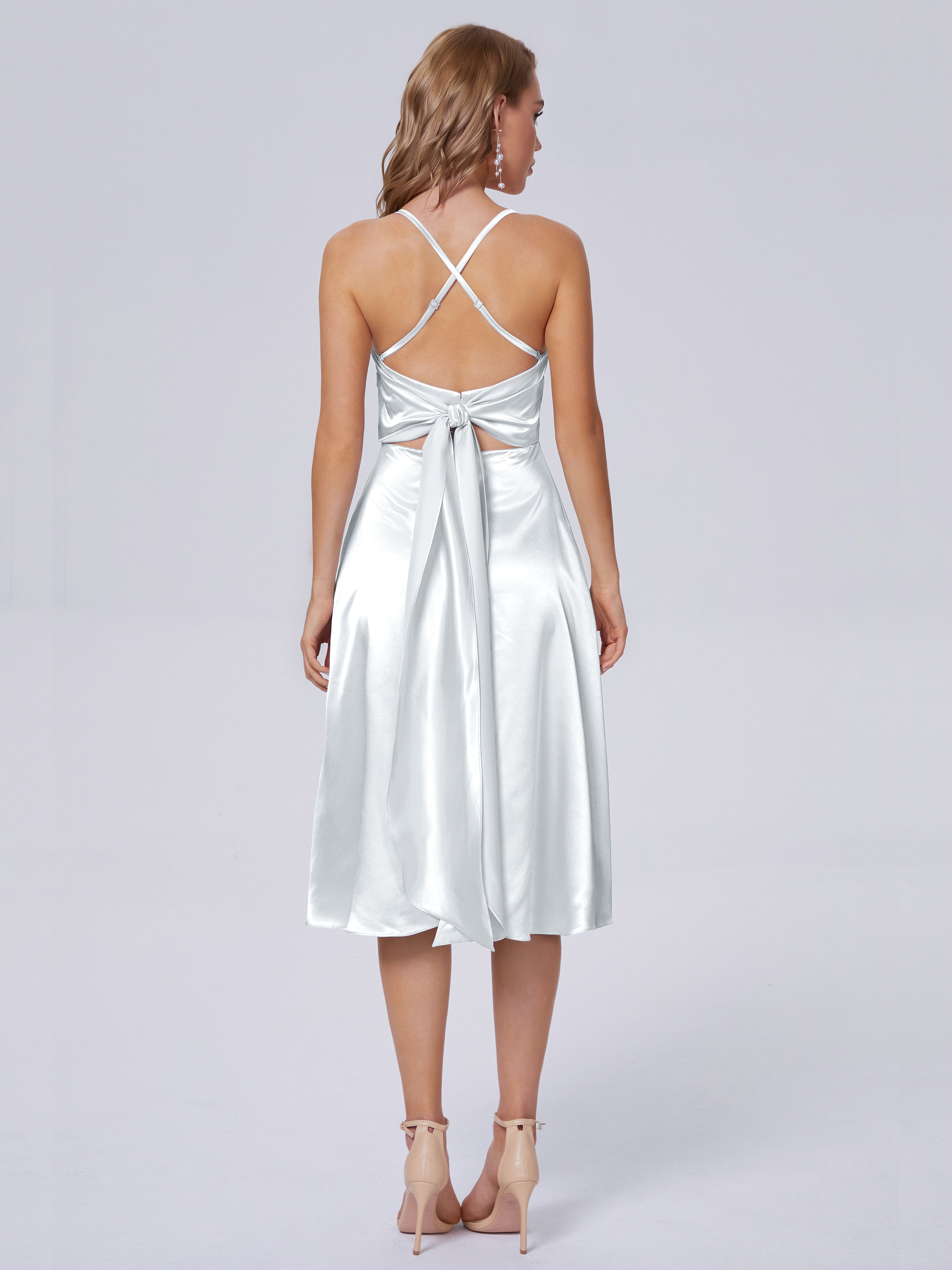 Rowan Scoop Soft Satin Short Bridesmaid Dresses