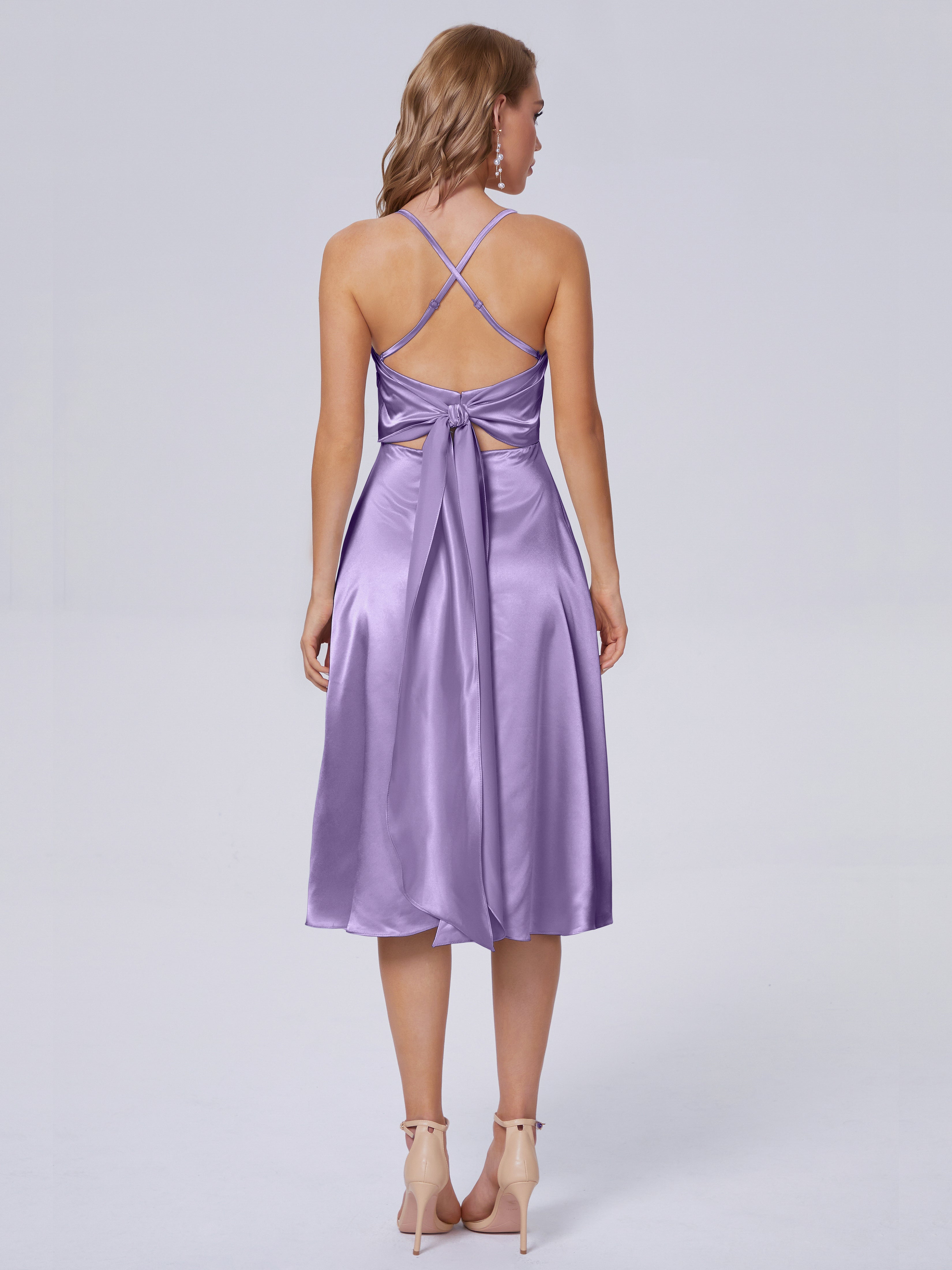 Rowan Scoop Soft Satin Short Bridesmaid Dresses
