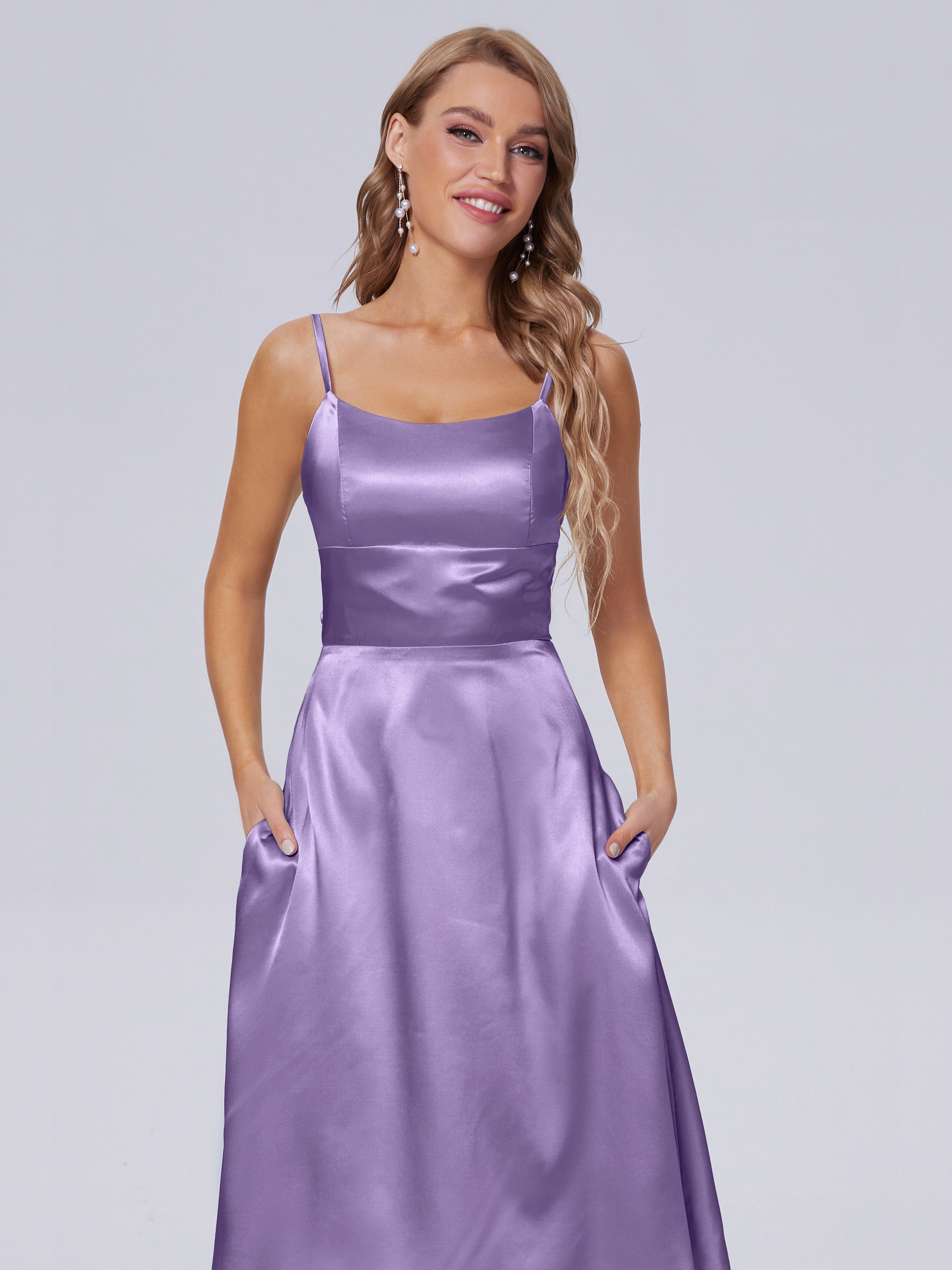 Rowan Scoop Soft Satin Short Bridesmaid Dresses