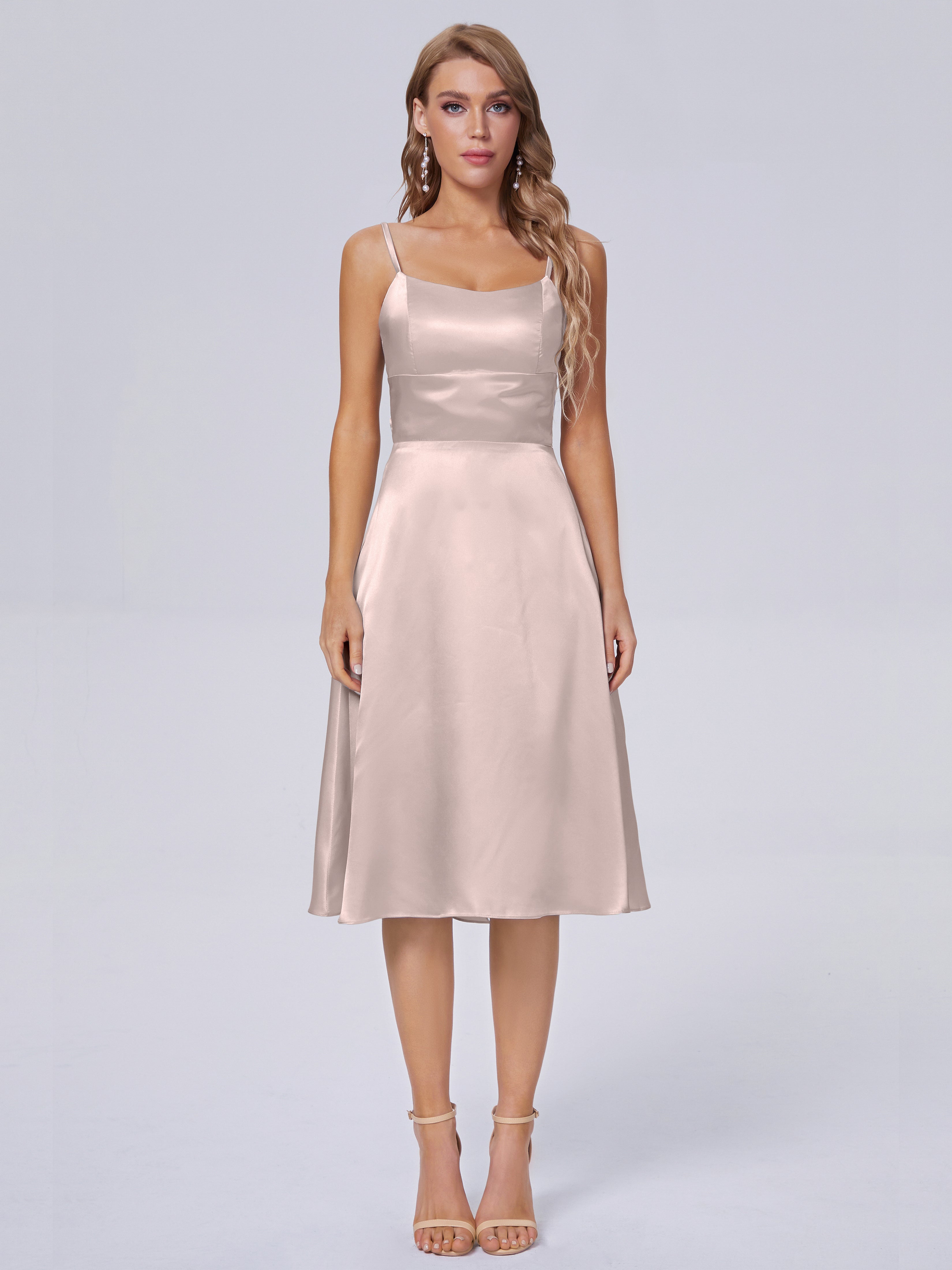 Rowan Scoop Soft Satin Short Bridesmaid Dresses