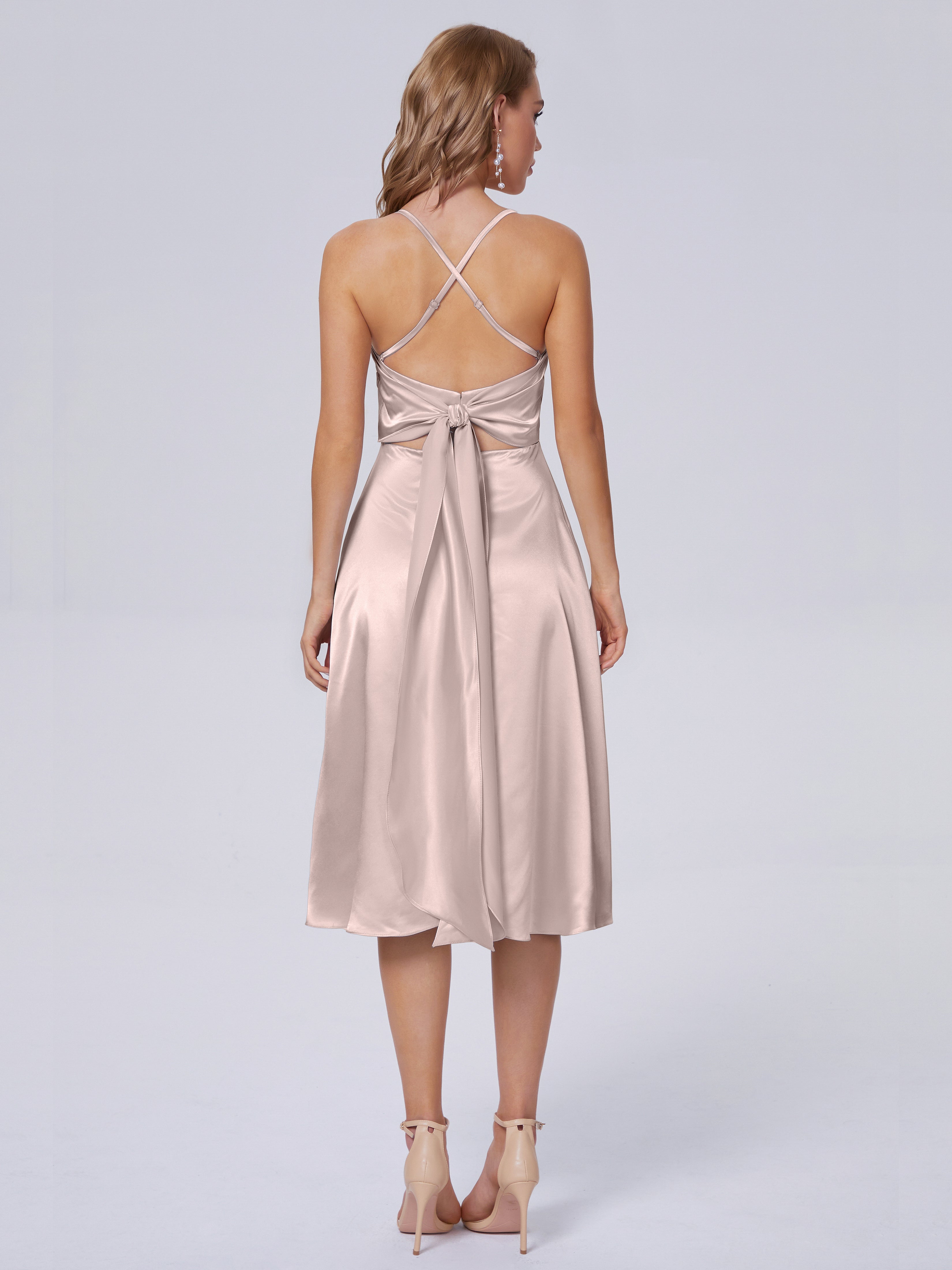 Rowan Scoop Soft Satin Short Bridesmaid Dresses