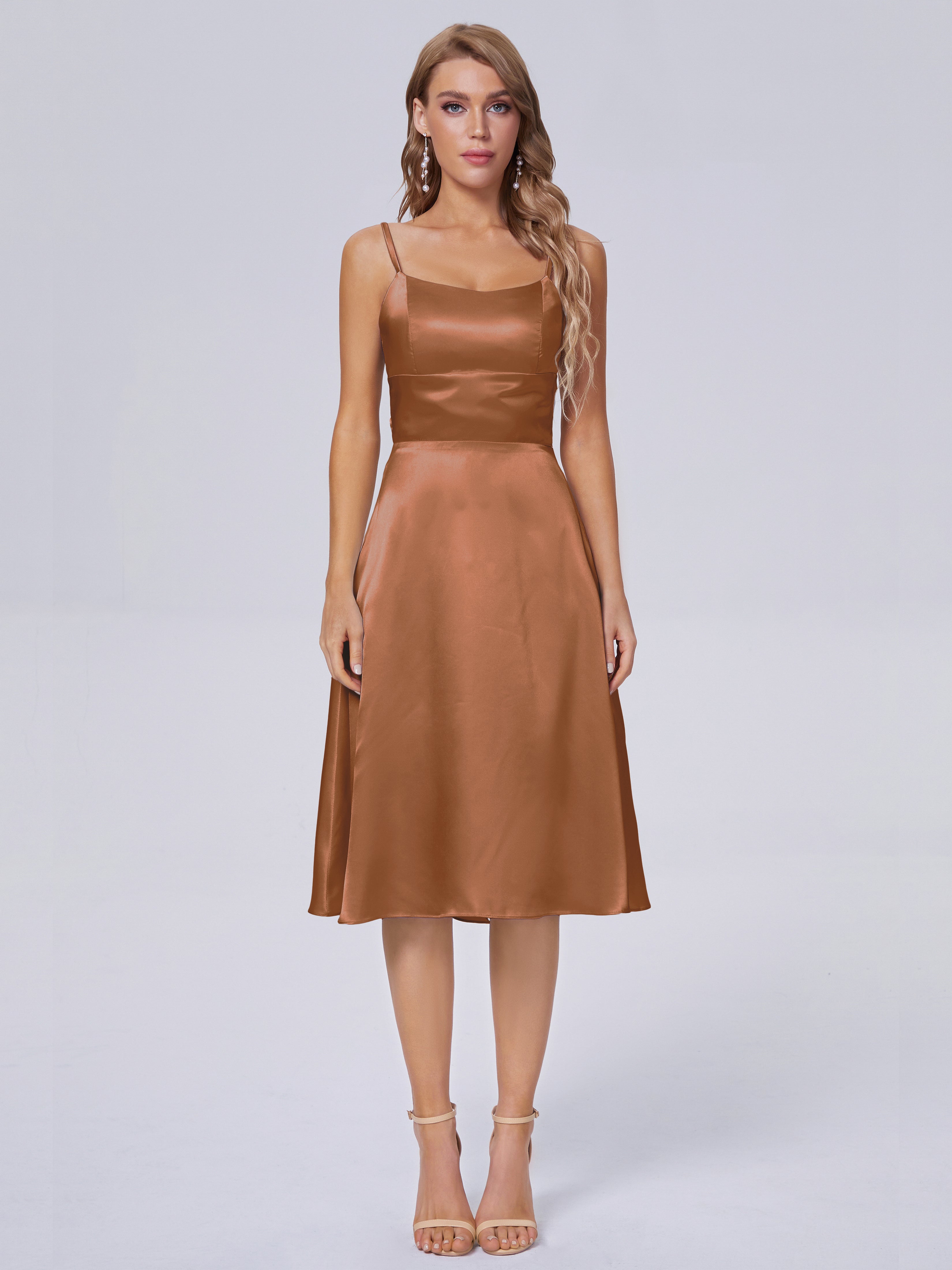 Rowan Scoop Soft Satin Short Bridesmaid Dresses
