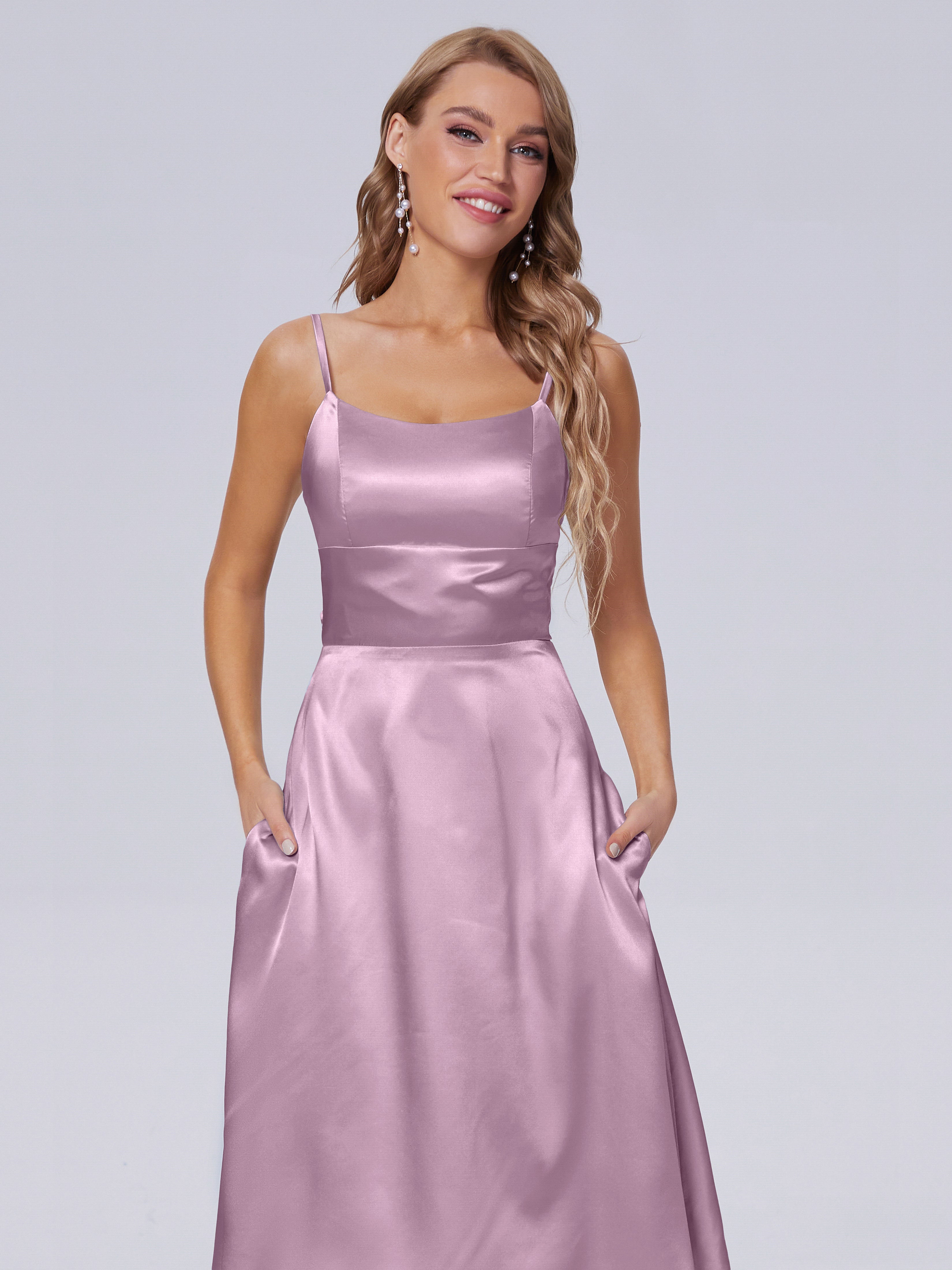 Rowan Scoop Soft Satin Short Bridesmaid Dresses