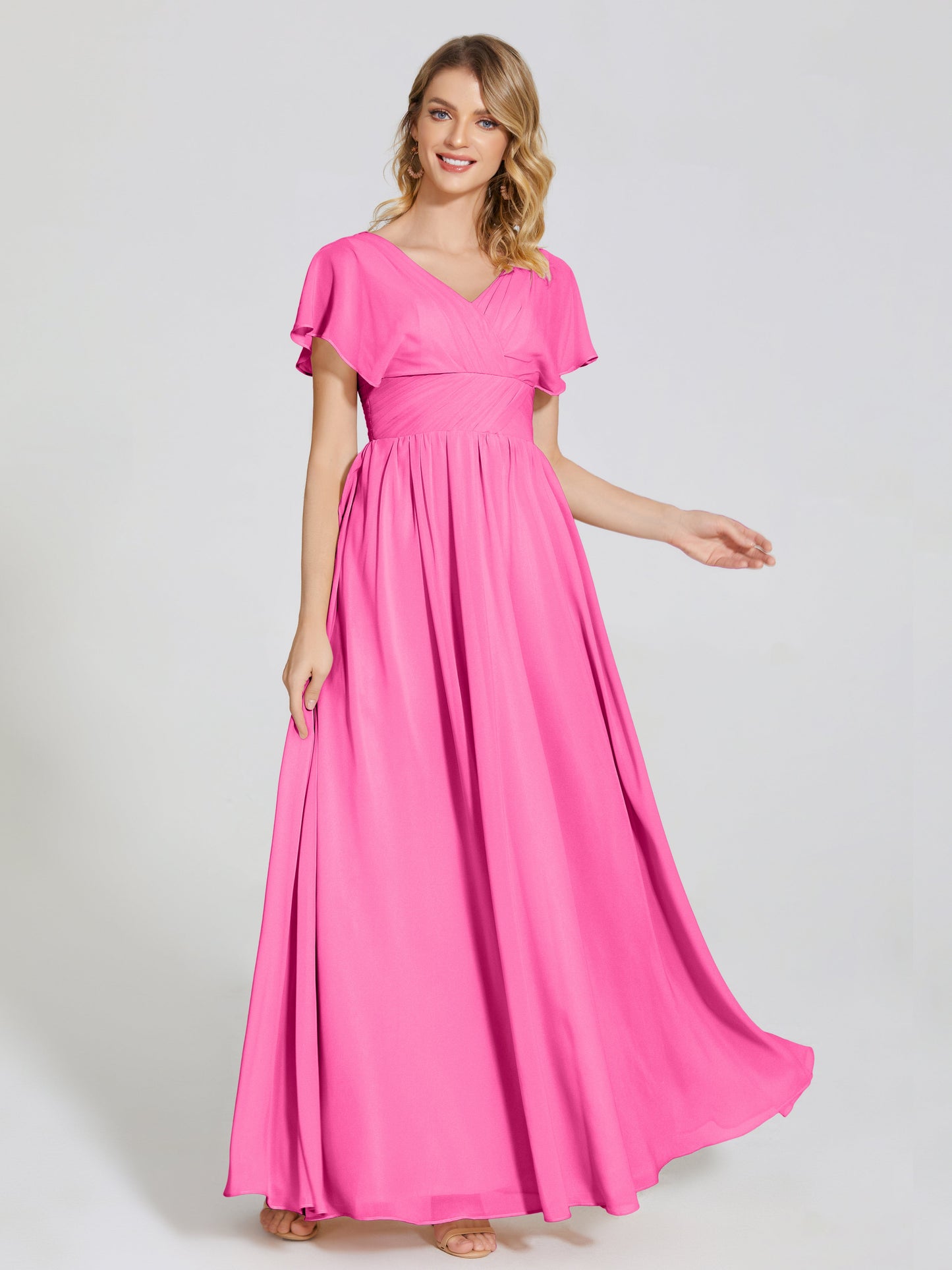 Malia Sleeves Bridesmaid Dress With Empire Waist
