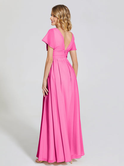 Malia Sleeves Bridesmaid Dress With Empire Waist