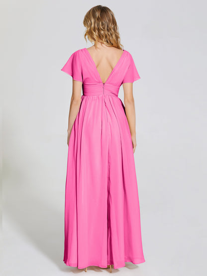 Malia Sleeves Bridesmaid Dress With Empire Waist