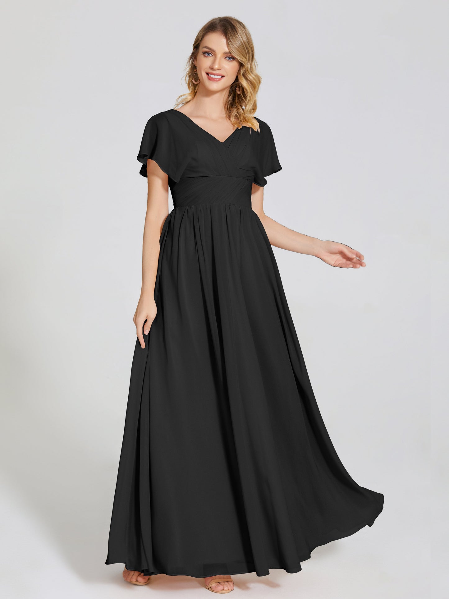 Malia Sleeves Bridesmaid Dress With Empire Waist