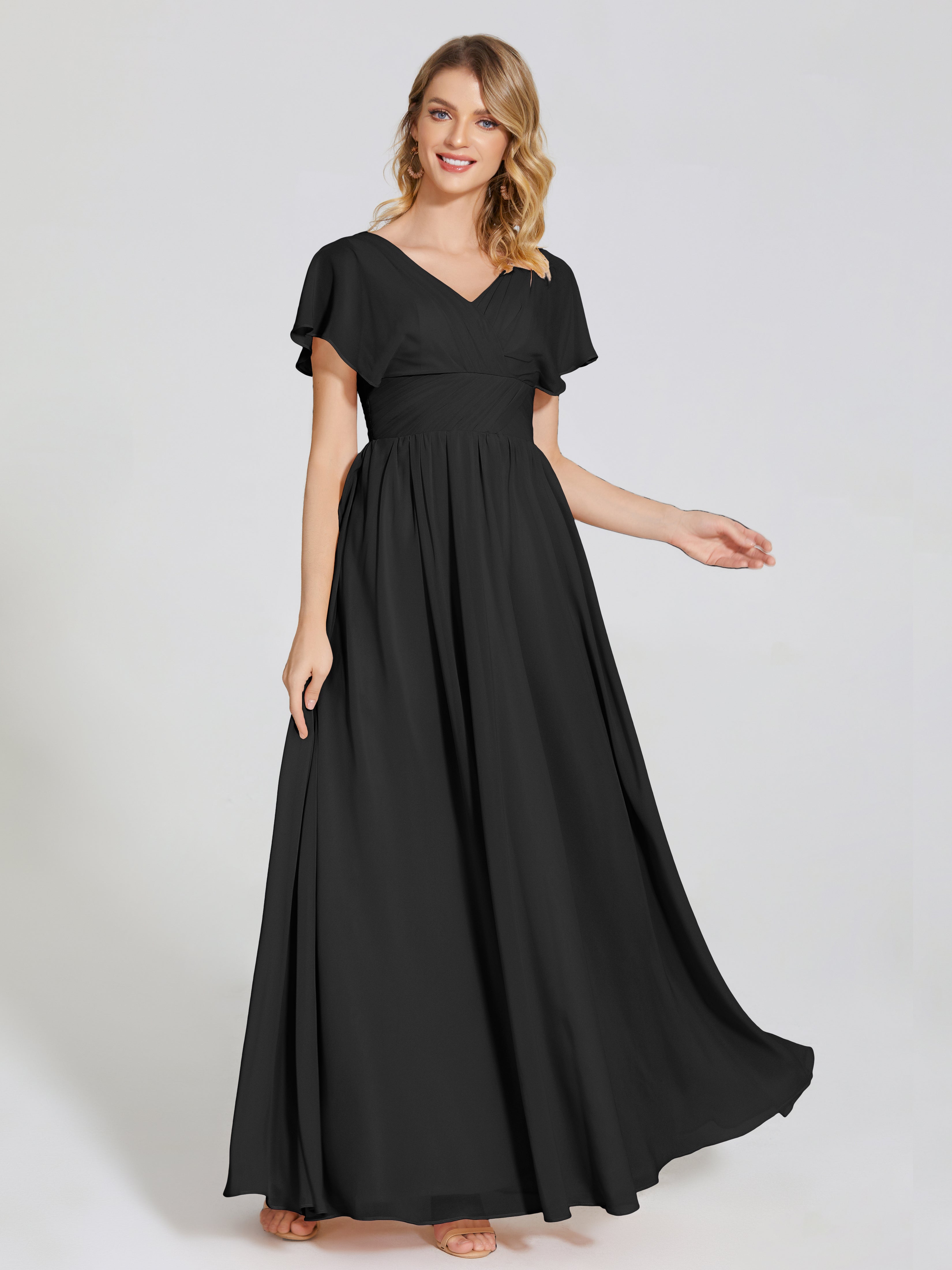 Malia Sleeves Bridesmaid Dress With Empire Waist
