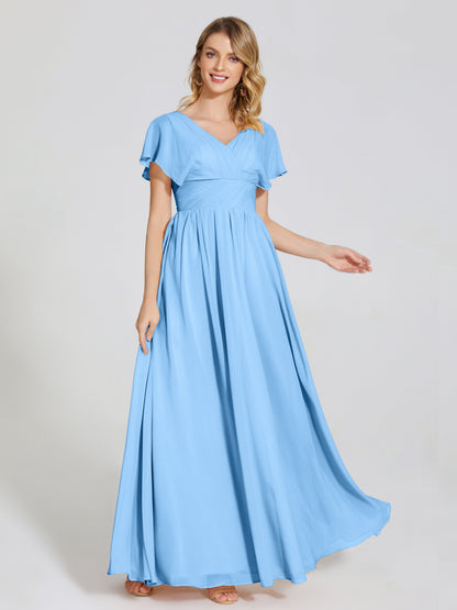 Malia Sleeves Bridesmaid Dress With Empire Waist