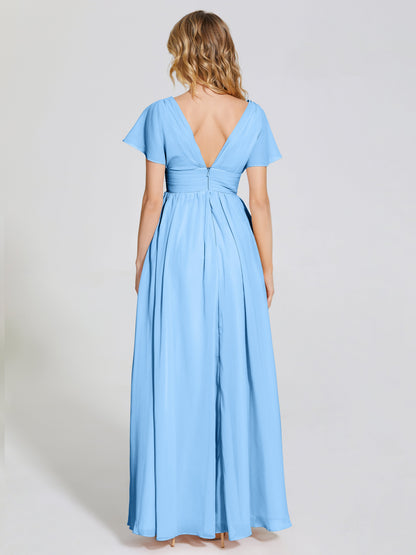 Malia Sleeves Bridesmaid Dress With Empire Waist