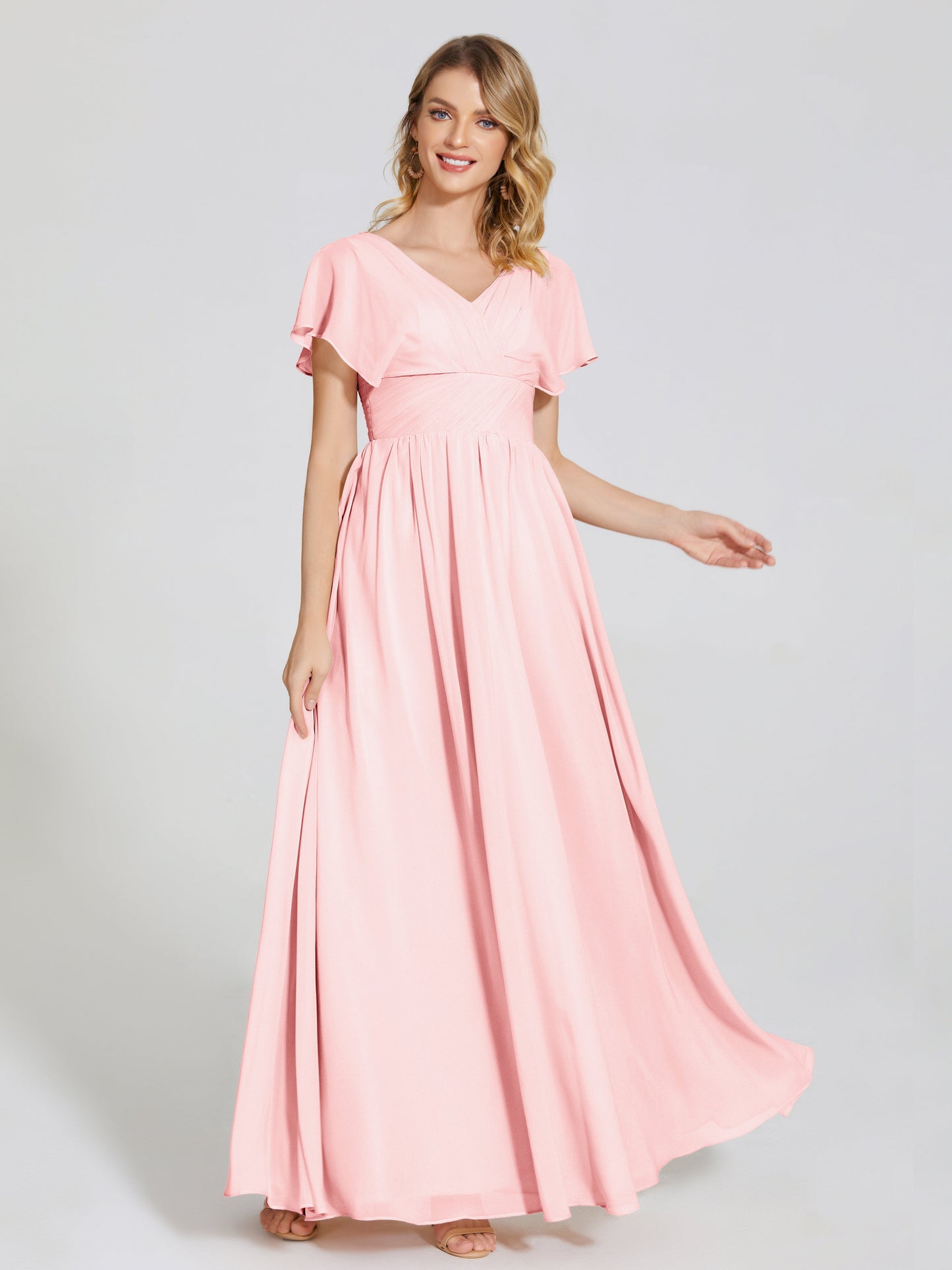 Malia Sleeves Bridesmaid Dress With Empire Waist