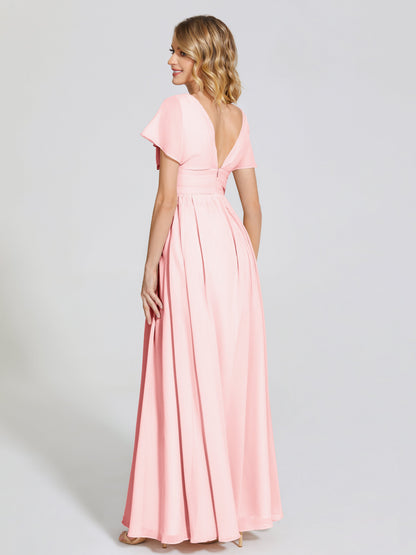 Malia Sleeves Bridesmaid Dress With Empire Waist