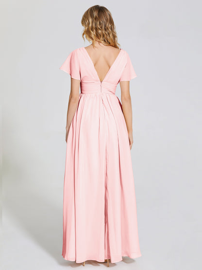 Malia Sleeves Bridesmaid Dress With Empire Waist