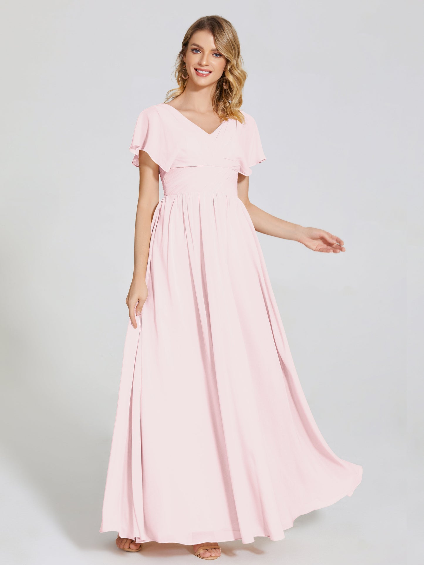 Malia Sleeves Bridesmaid Dress With Empire Waist