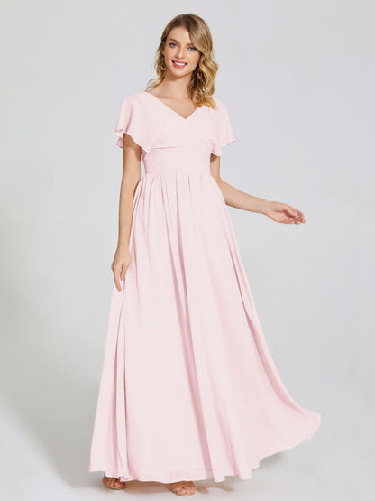 Malia Sleeves Bridesmaid Dress With Empire Waist