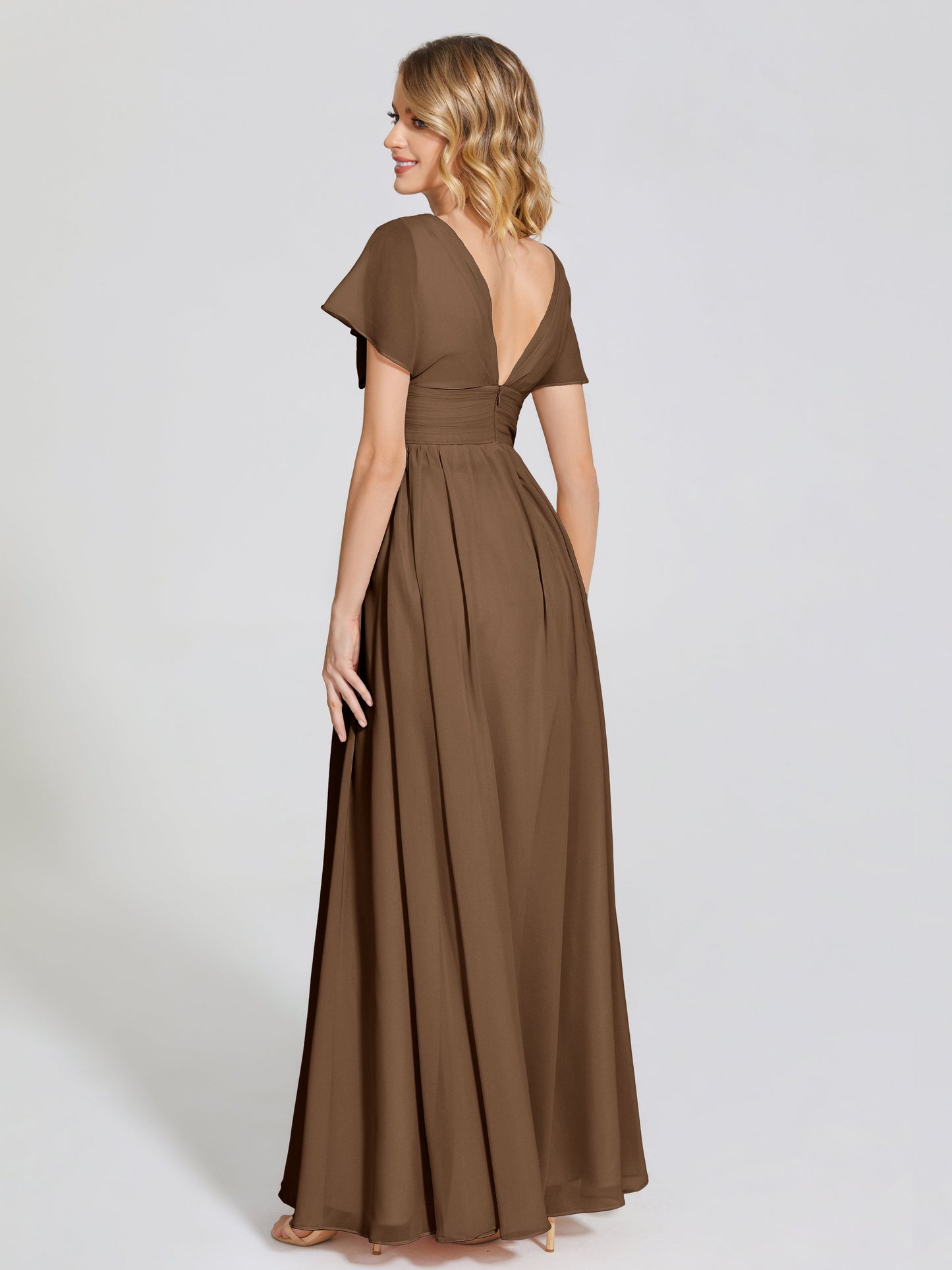 Malia Sleeves Bridesmaid Dress With Empire Waist