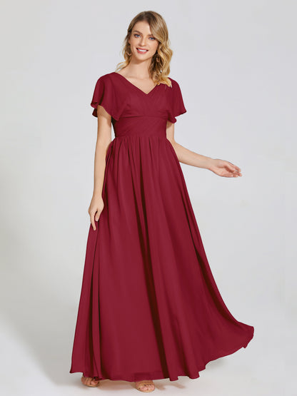 Malia Sleeves Bridesmaid Dress With Empire Waist