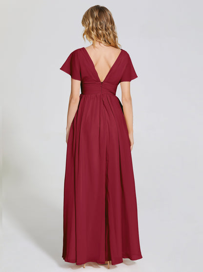 Malia Sleeves Bridesmaid Dress With Empire Waist
