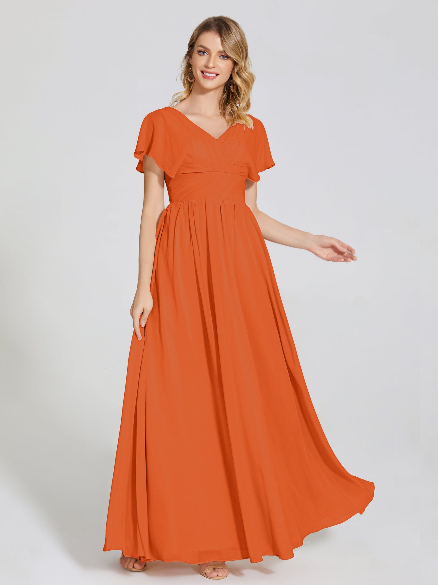 Malia Sleeves Bridesmaid Dress With Empire Waist