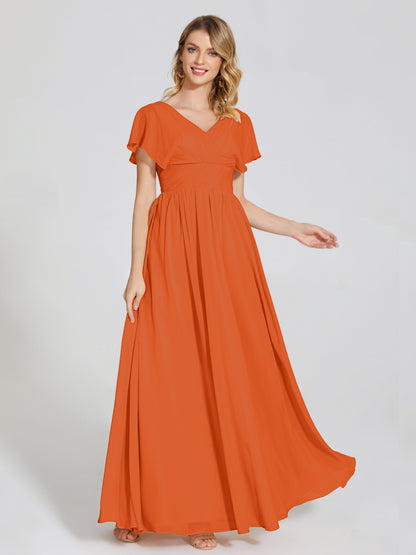 Malia Sleeves Bridesmaid Dress With Empire Waist
