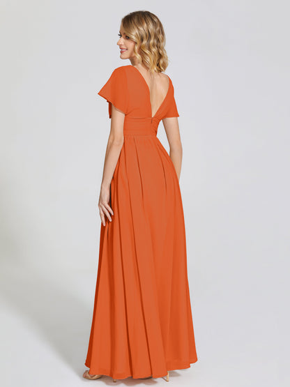 Malia Sleeves Bridesmaid Dress With Empire Waist