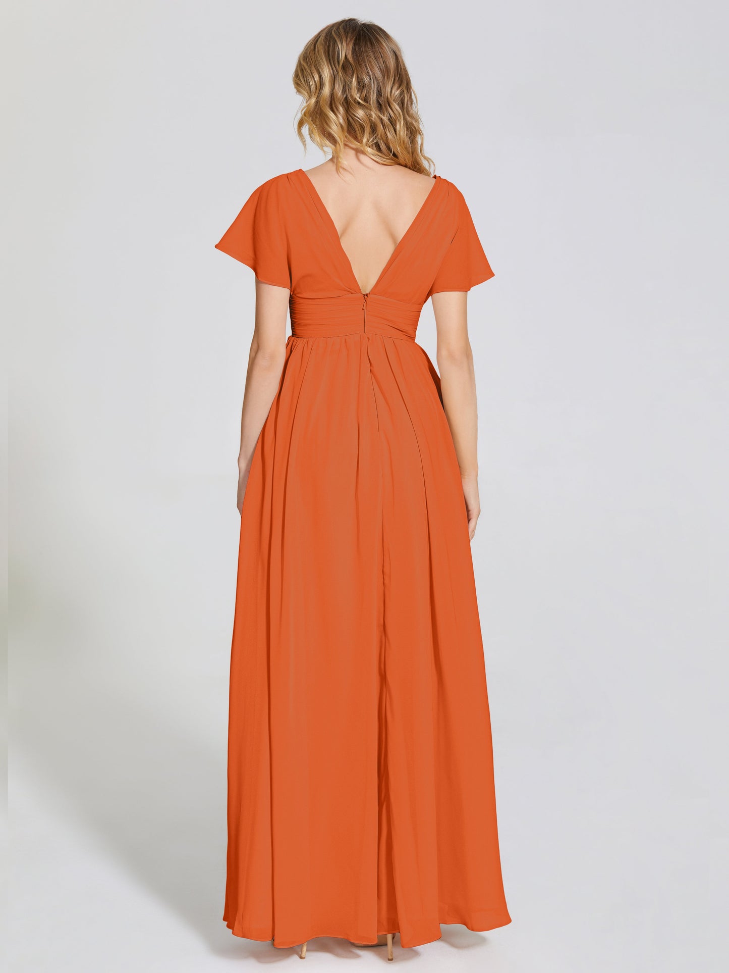 Malia Sleeves Bridesmaid Dress With Empire Waist