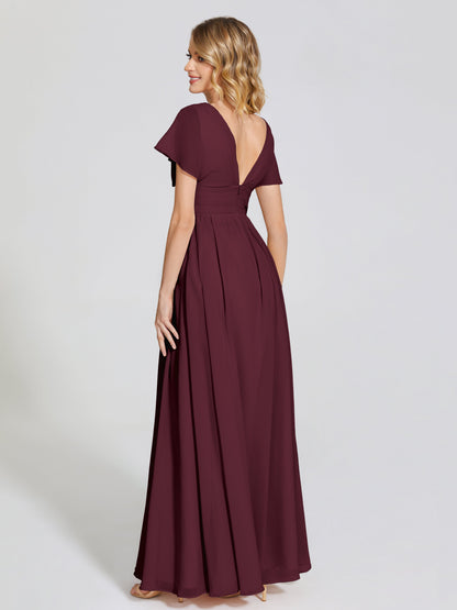 Malia Sleeves Bridesmaid Dress With Empire Waist