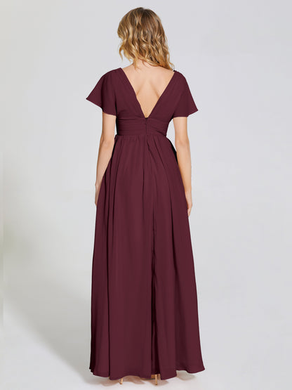 Malia Sleeves Bridesmaid Dress With Empire Waist