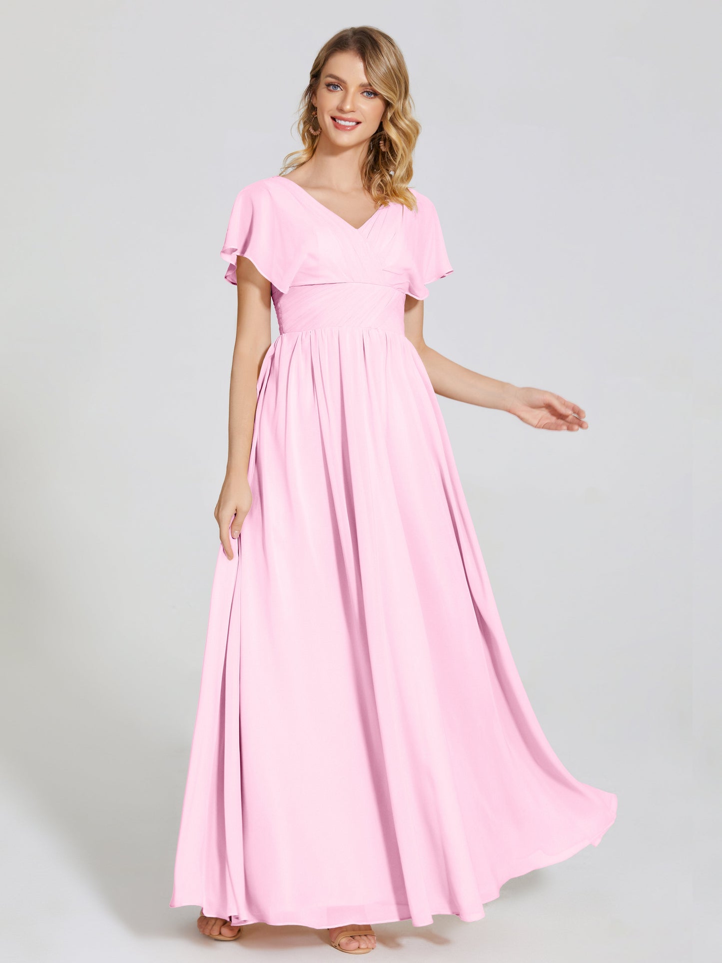 Malia Sleeves Bridesmaid Dress With Empire Waist