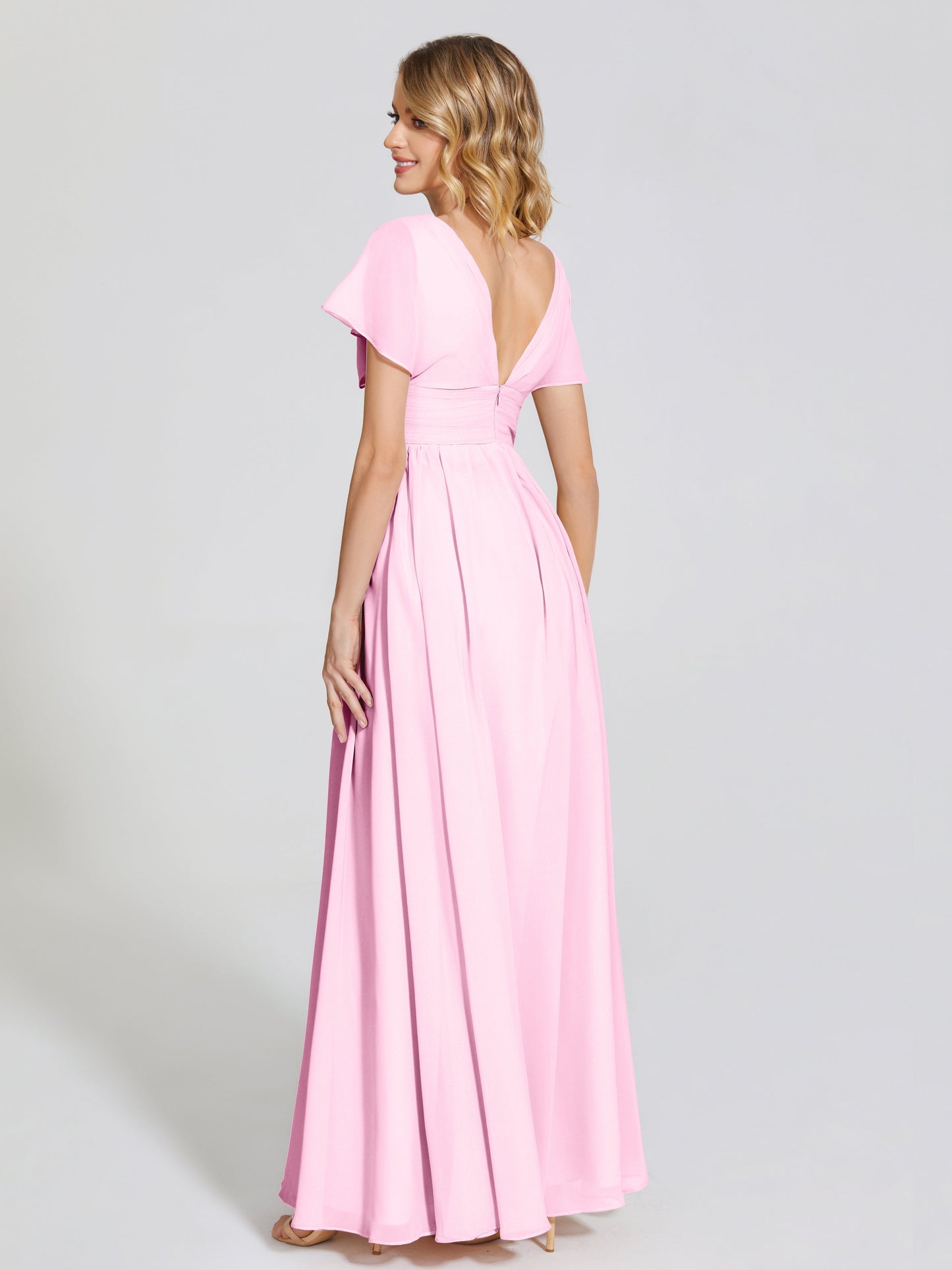 Malia Sleeves Bridesmaid Dress With Empire Waist