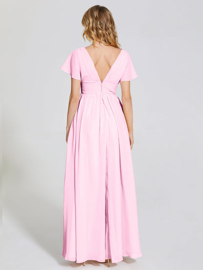 Malia Sleeves Bridesmaid Dress With Empire Waist