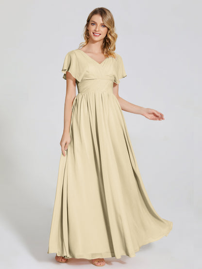 Malia Sleeves Bridesmaid Dress With Empire Waist