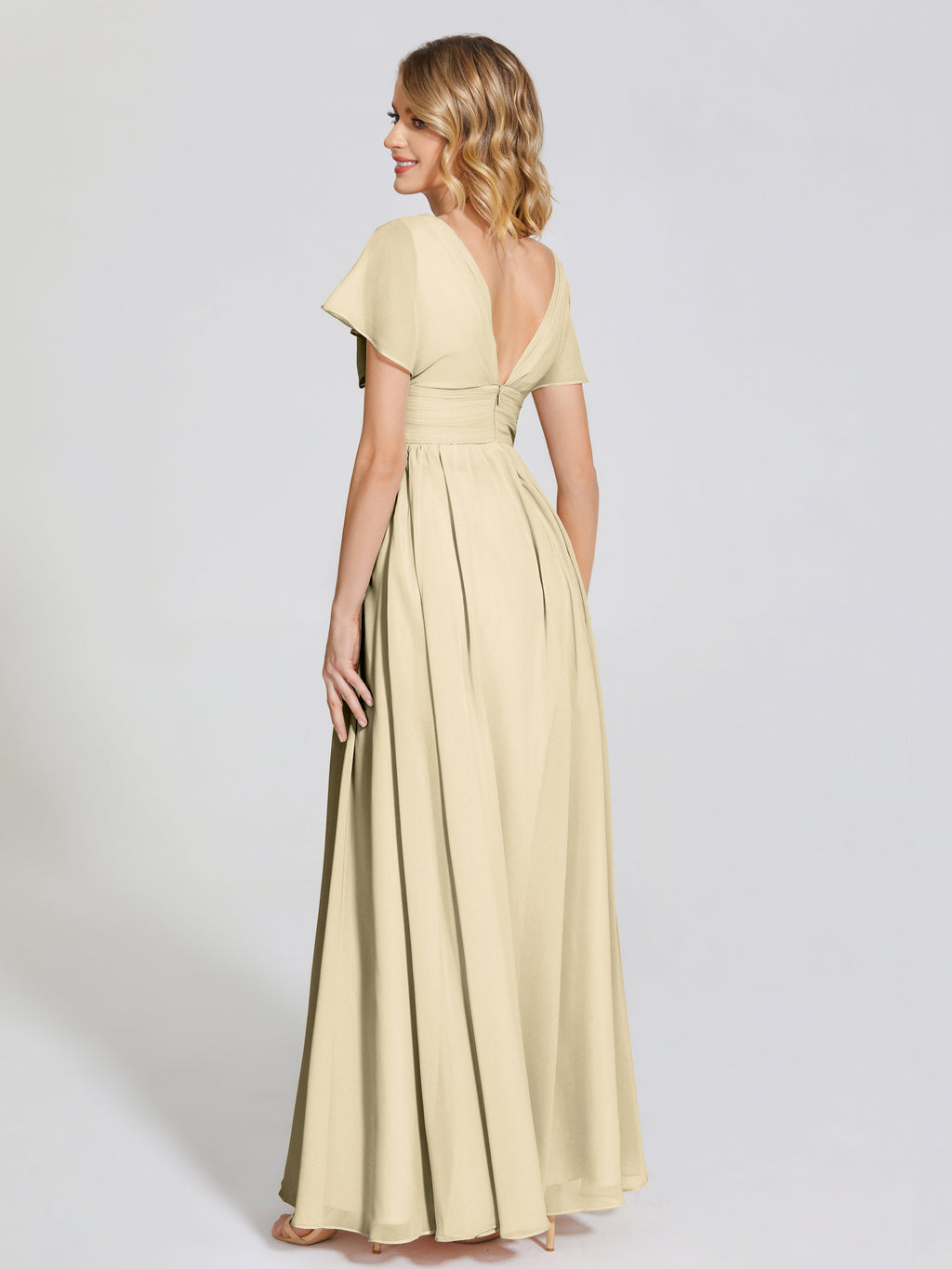 Malia Sleeves Bridesmaid Dress With Empire Waist
