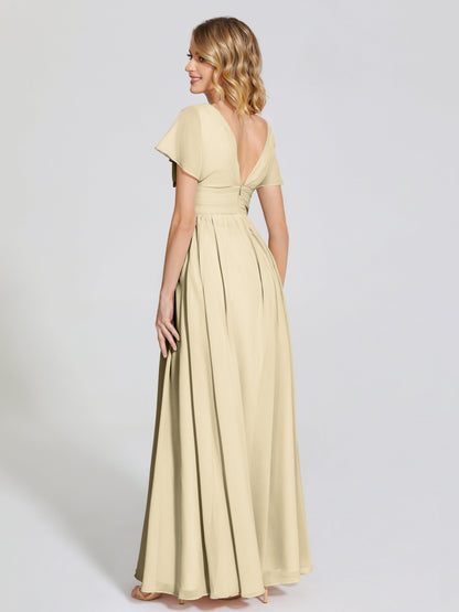 Malia Sleeves Bridesmaid Dress With Empire Waist