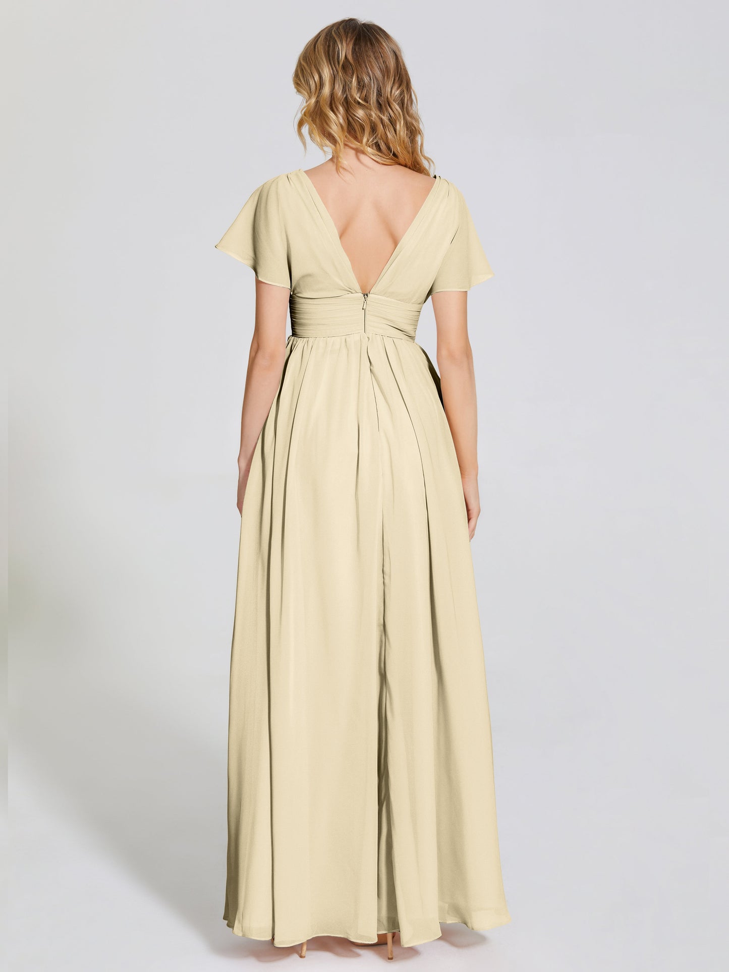 Malia Sleeves Bridesmaid Dress With Empire Waist