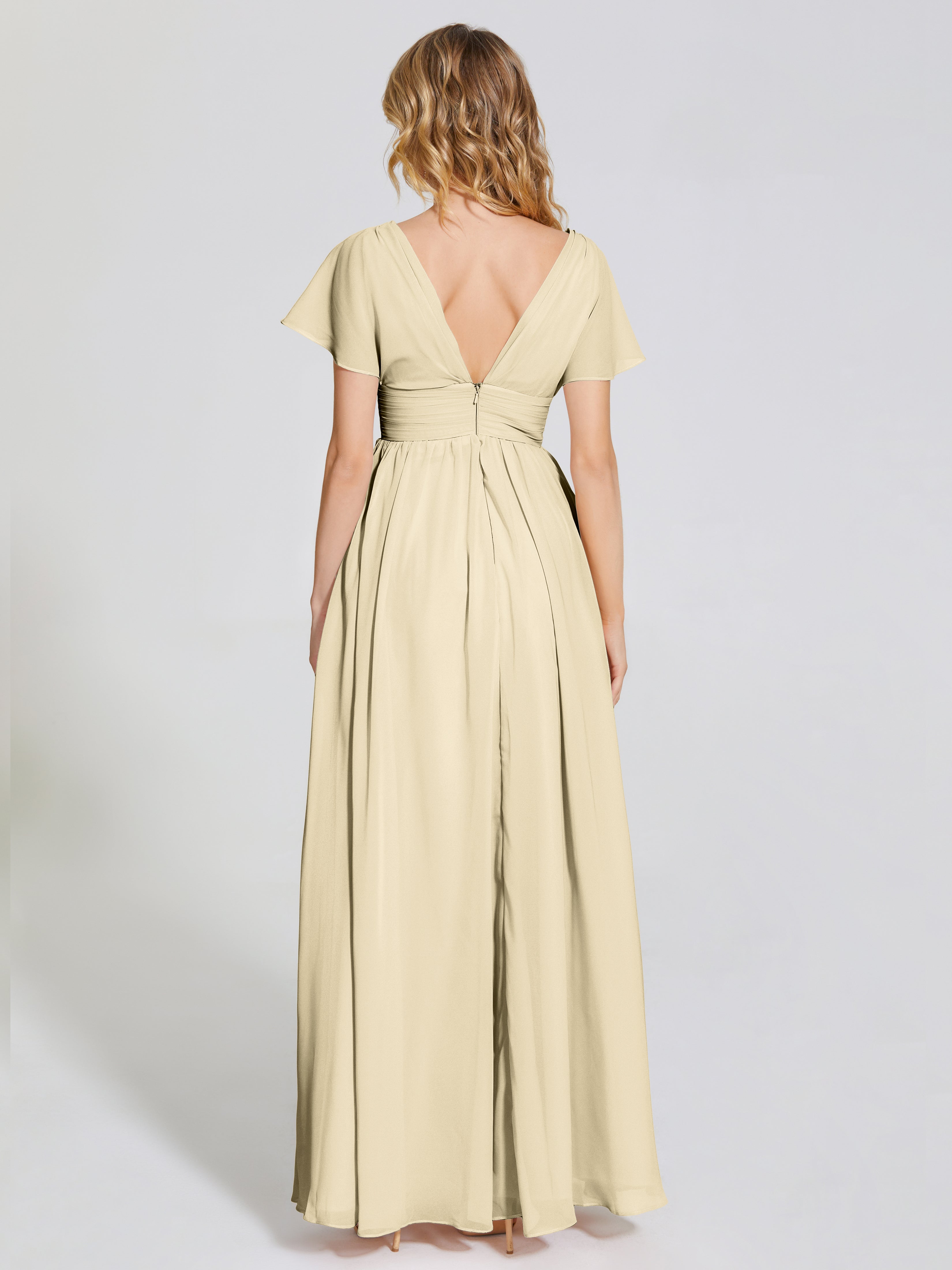 Malia Sleeves Bridesmaid Dress With Empire Waist