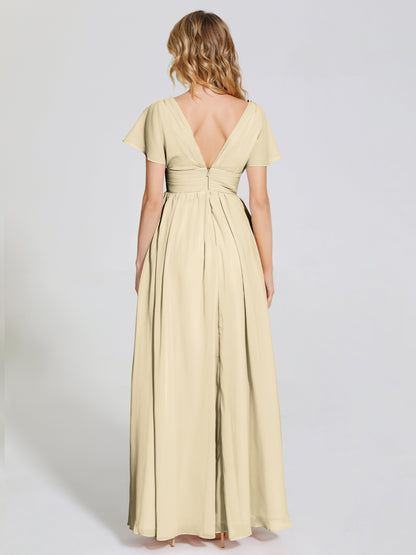 Malia Sleeves Bridesmaid Dress With Empire Waist