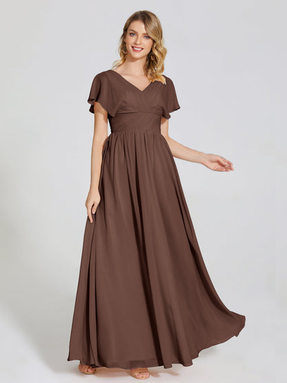 Malia Sleeves Bridesmaid Dress With Empire Waist