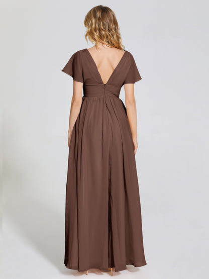 Malia Sleeves Bridesmaid Dress With Empire Waist